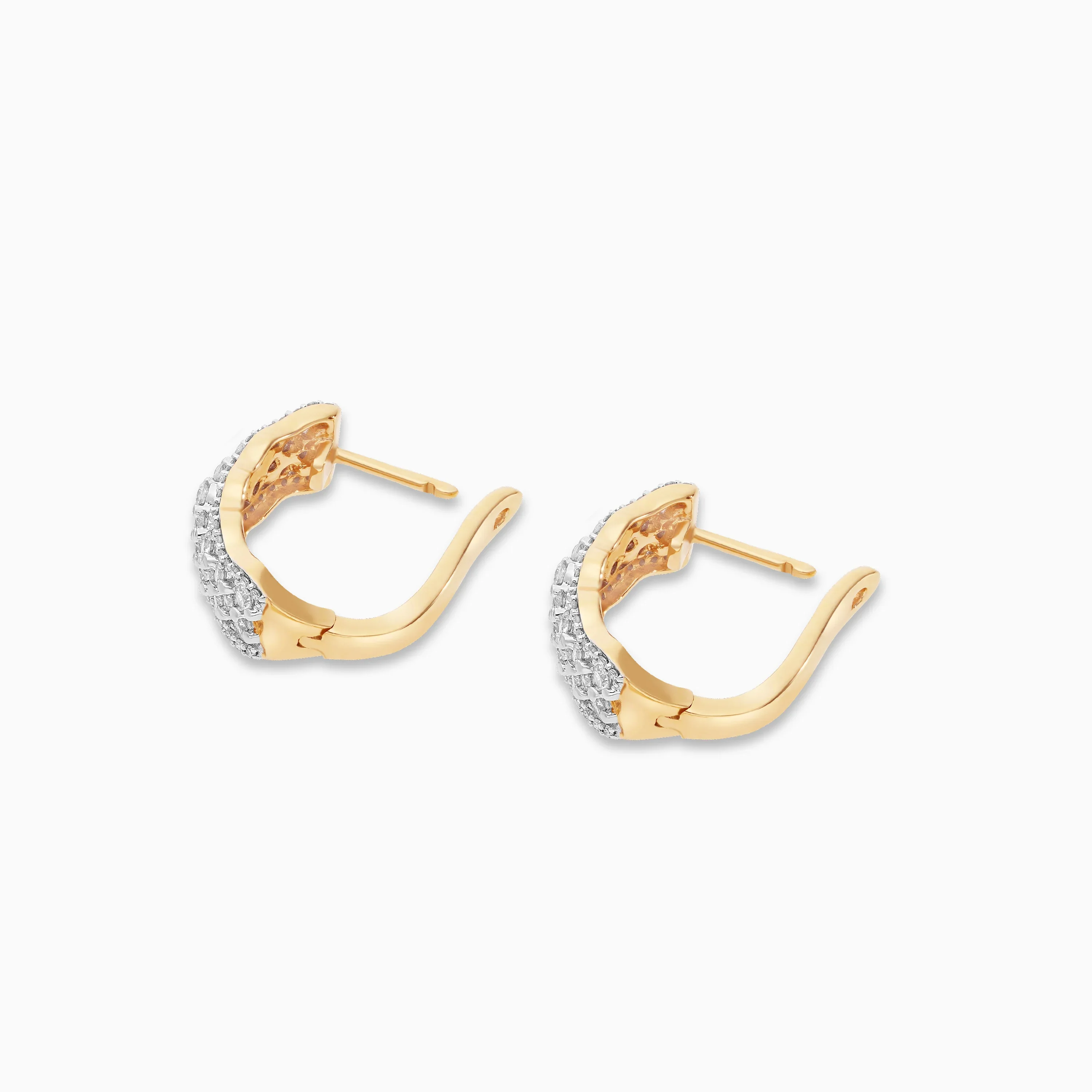 18k yellow gold pair of earrings decorated with natural diamonds stones - from scala collection - Image 3