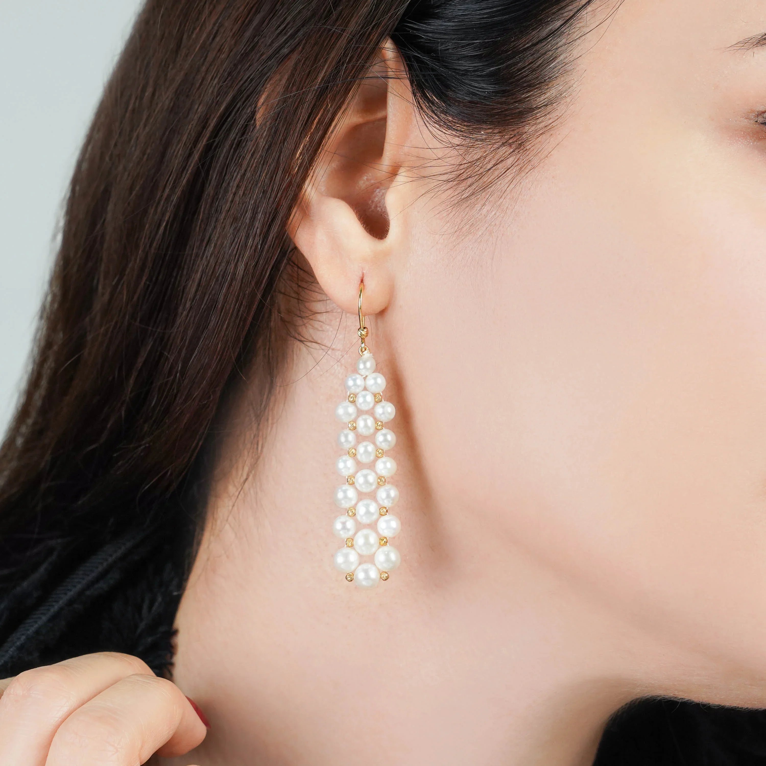 18K Yellow Gold Earrings with Elegant Modern Design | Danah Collection - Image 2
