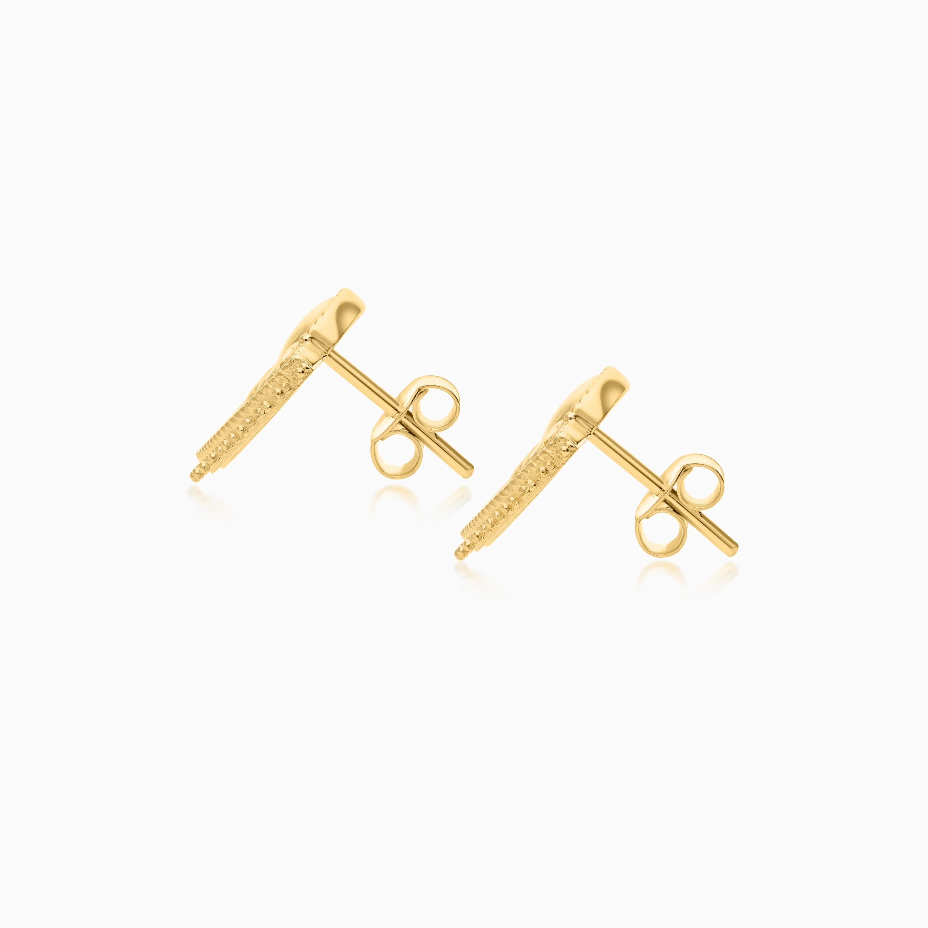Shnaf Collection 18K Yellow Gold Half Circle Earrings - Image 4