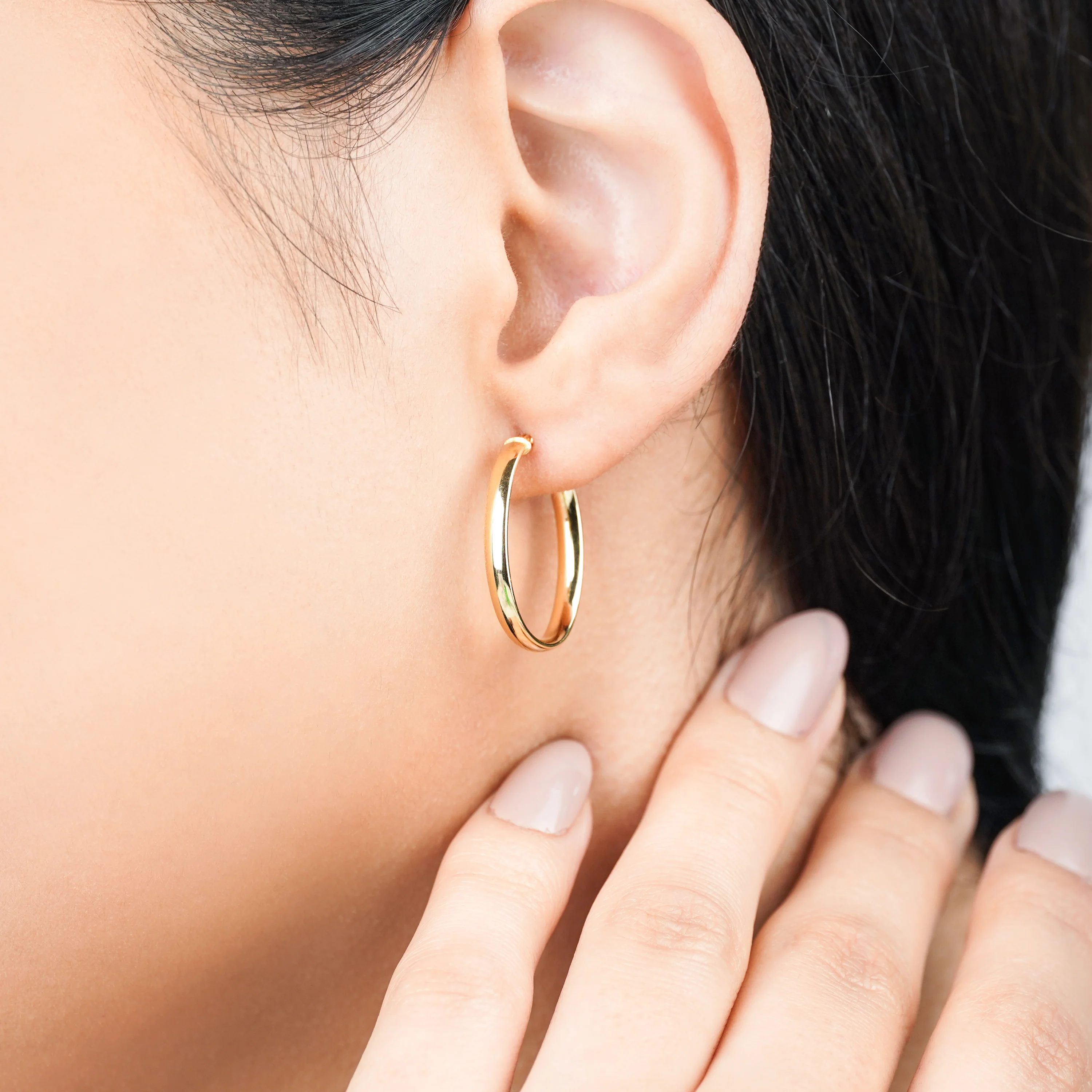 18K YELLOW GOLD EARRINGS IN OVAL SHAPE - Image 2