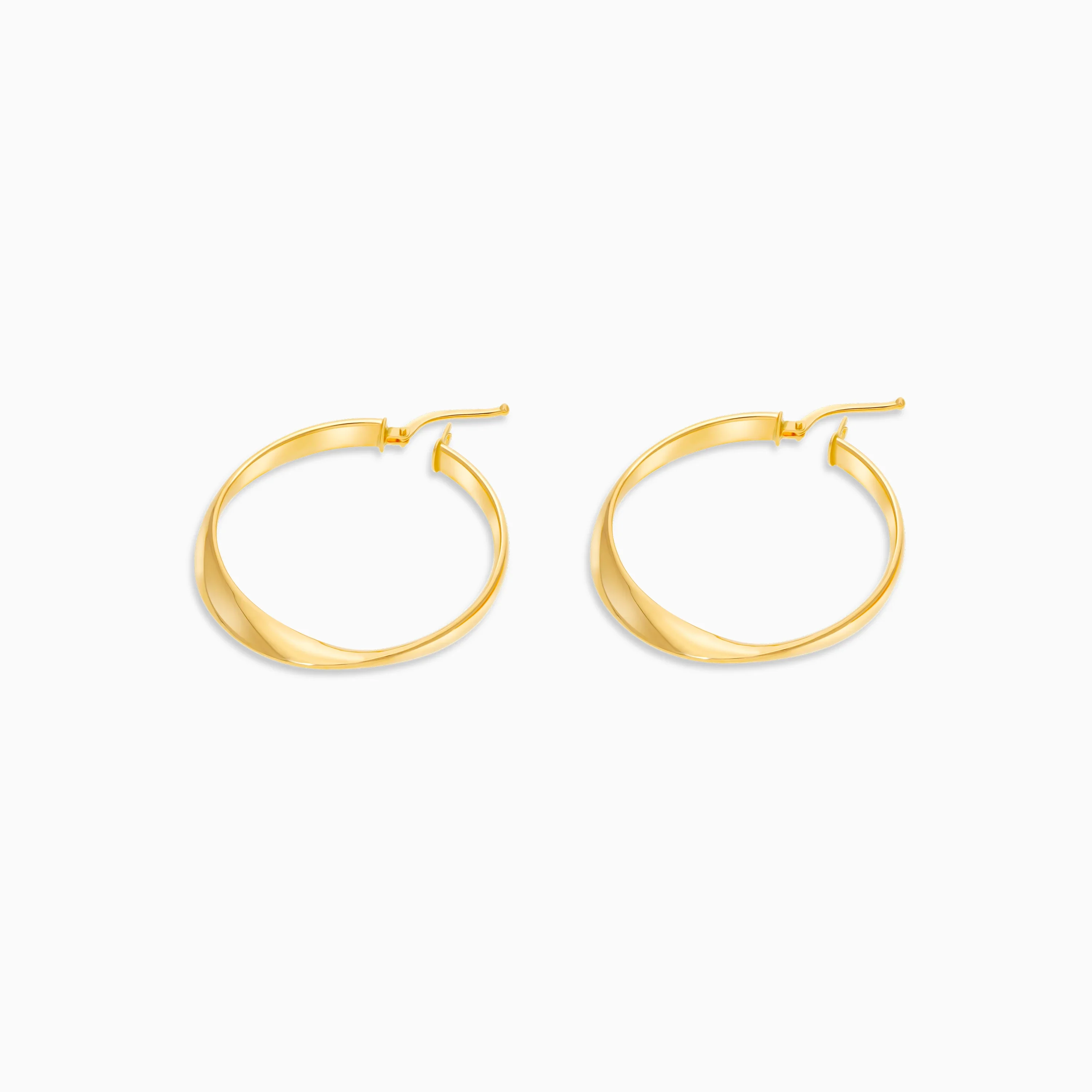 18K Yellow Gold Circular Hoop Earrings from the Hoops Gold Collection - Image 3