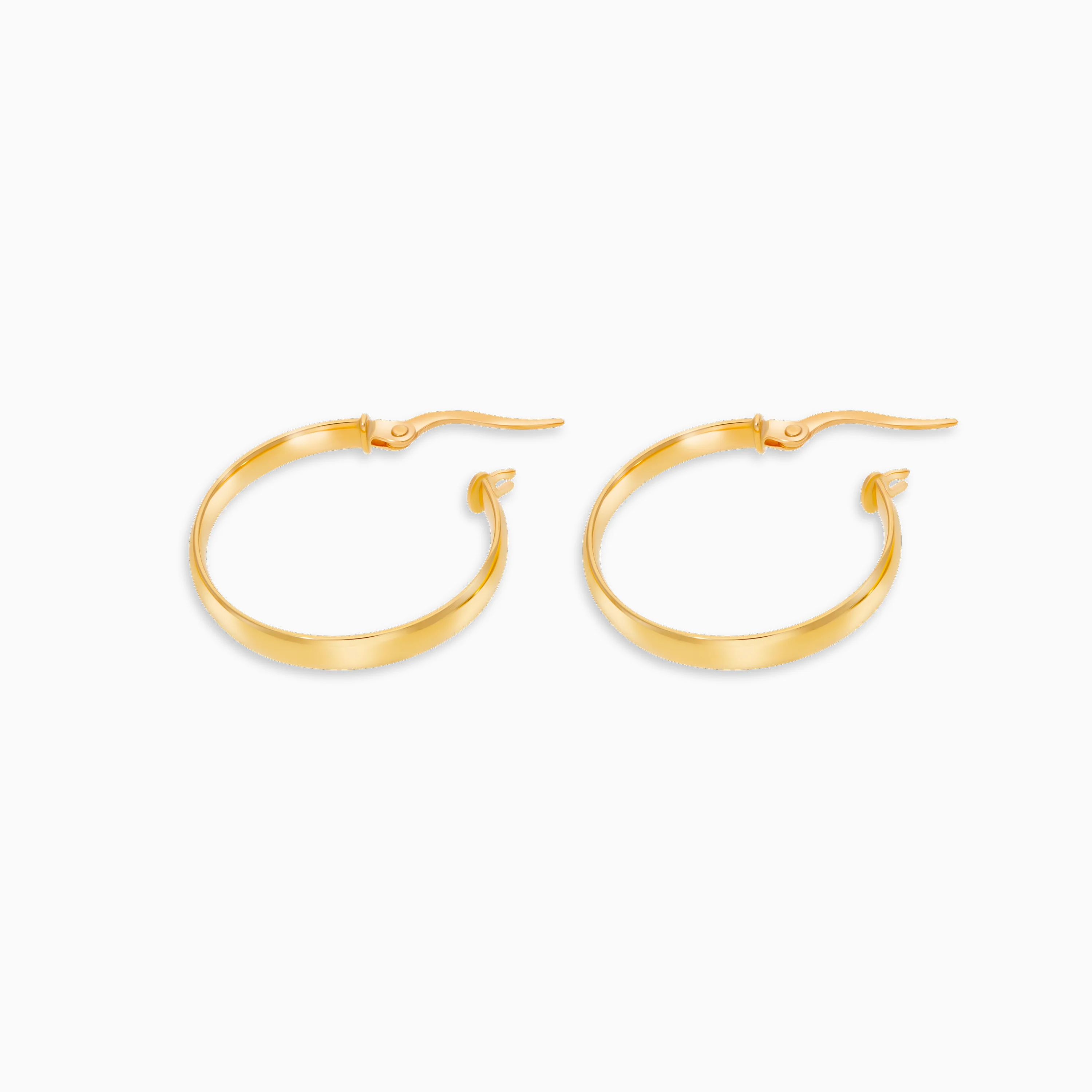 18k yellow gold earrings in round shape - Image 3