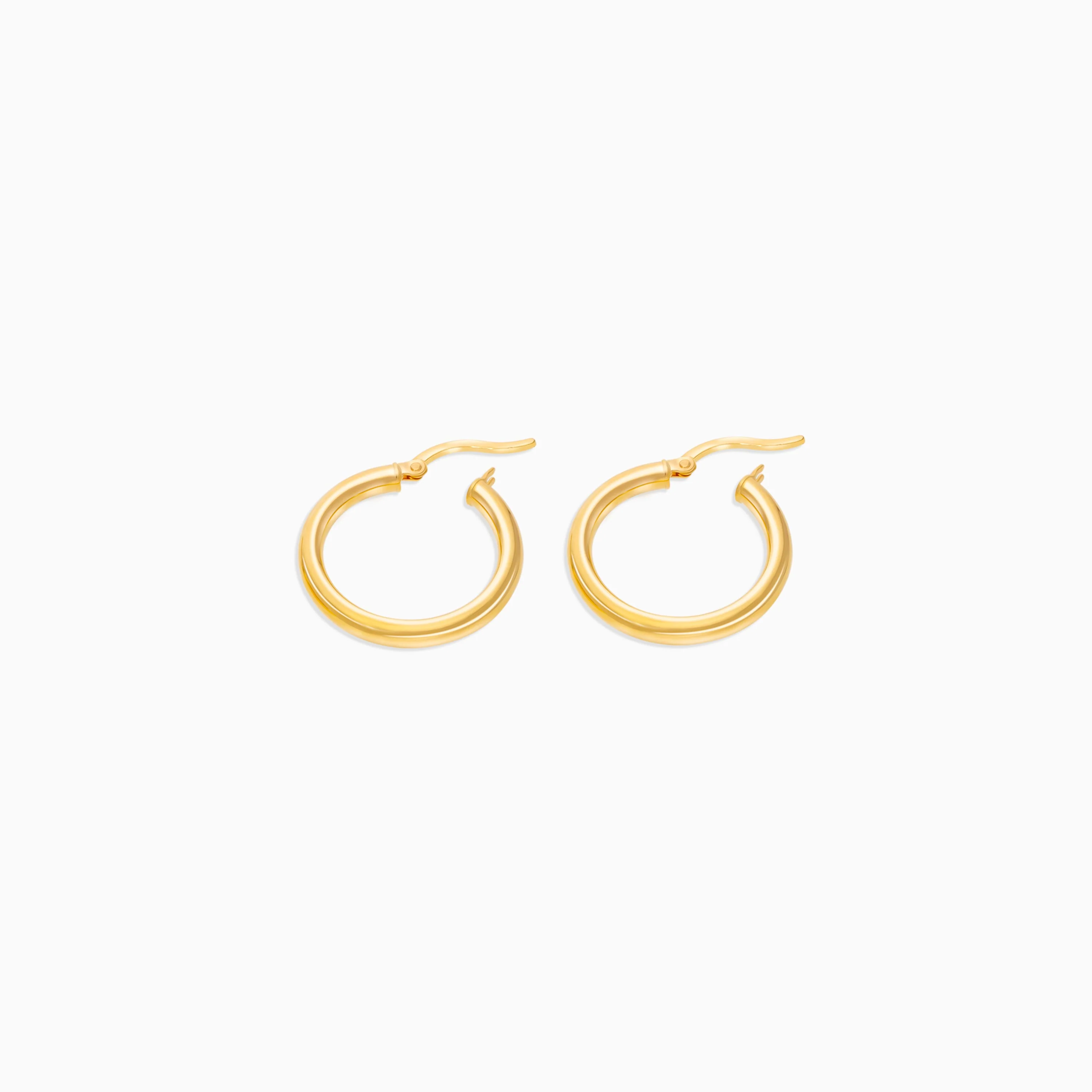 18k yellow gold earrings in round shape - Hoops collection - Image 3