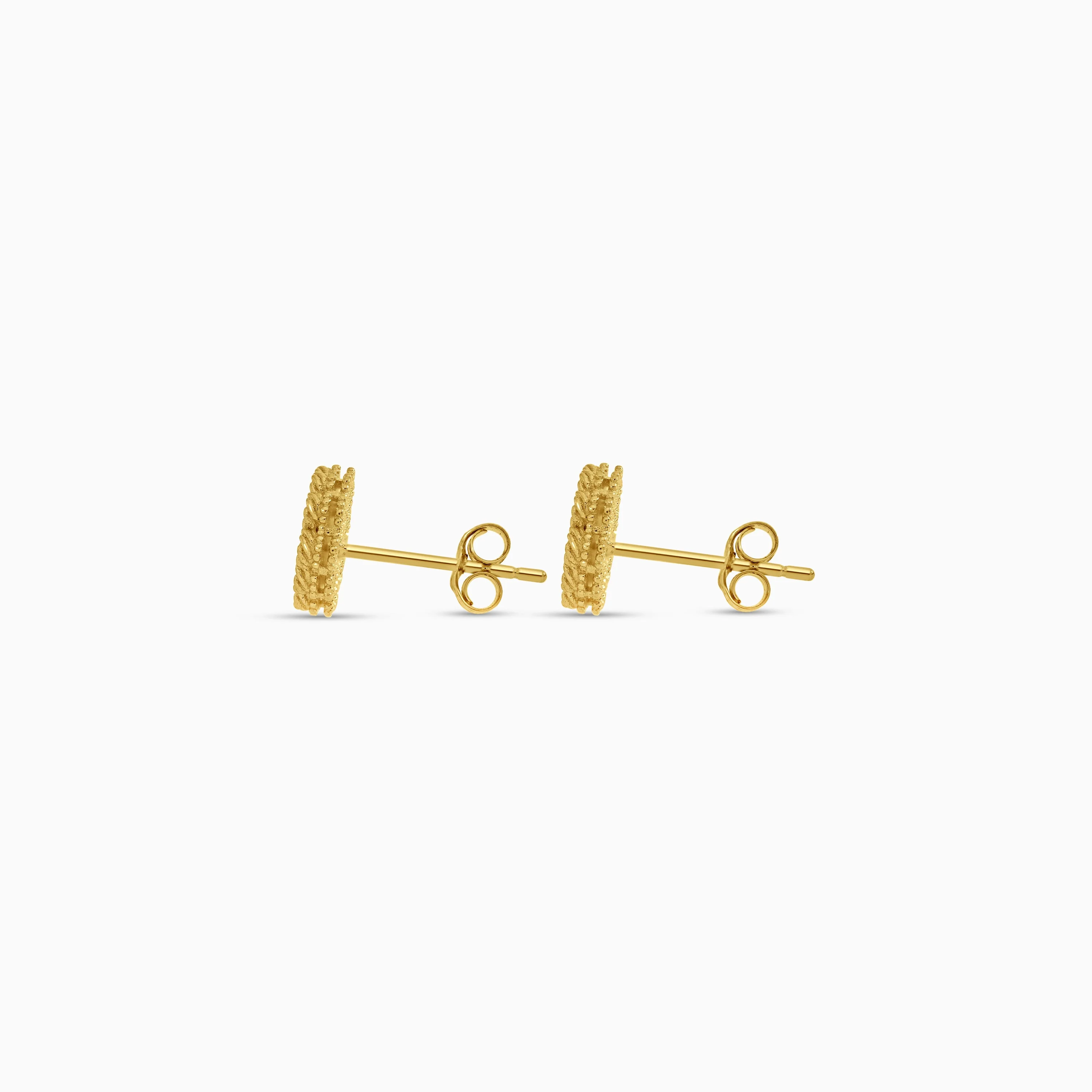 18k yellow gold earrings with red flower shaped for kids - Vivante collection - Image 3
