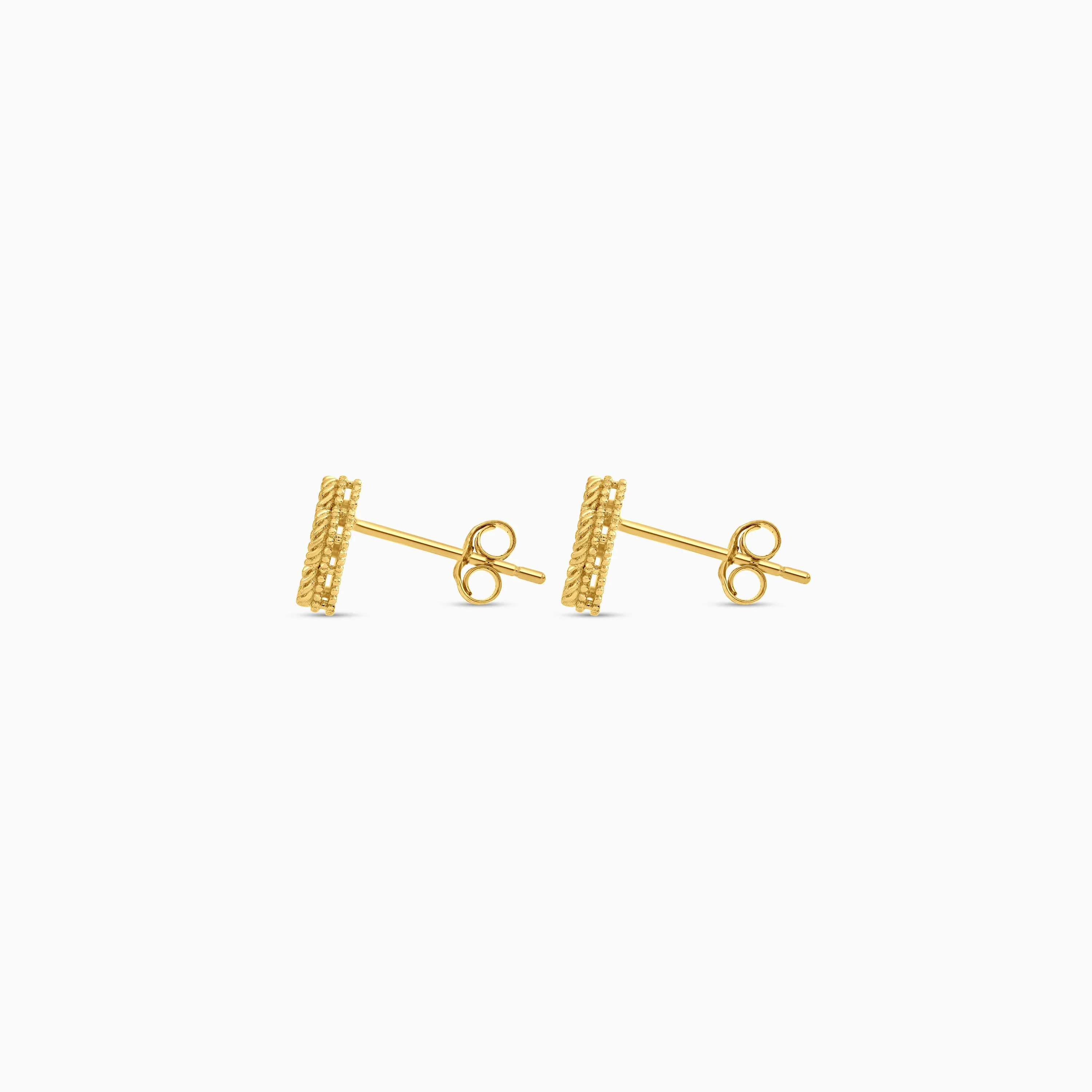 18k yellow gold earrings with red heart shaped for kids - Vivante collection - Image 3