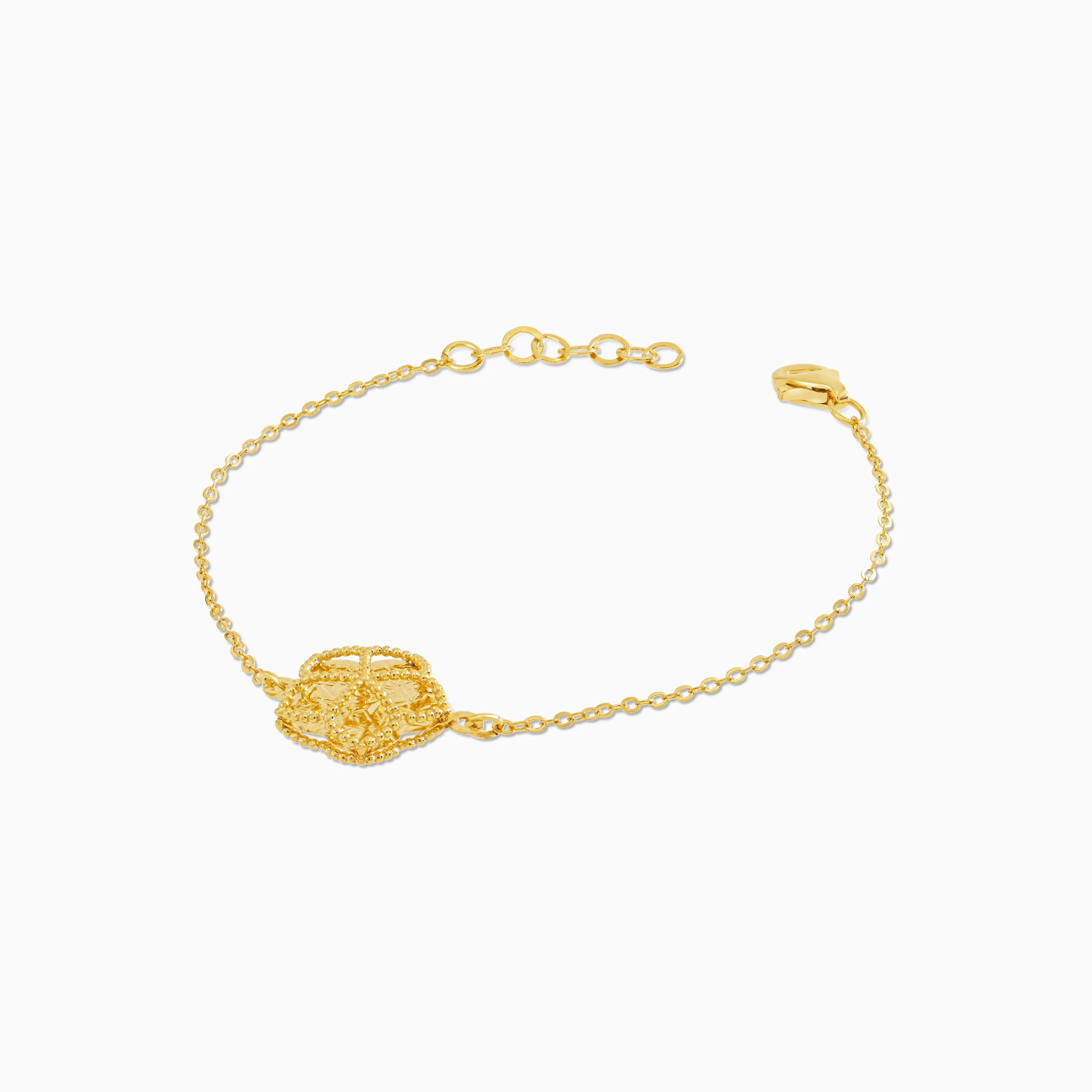 18k Yellow Gold Kids Flower Bracelet | Farfalla Gold Kids Collection - Image 3