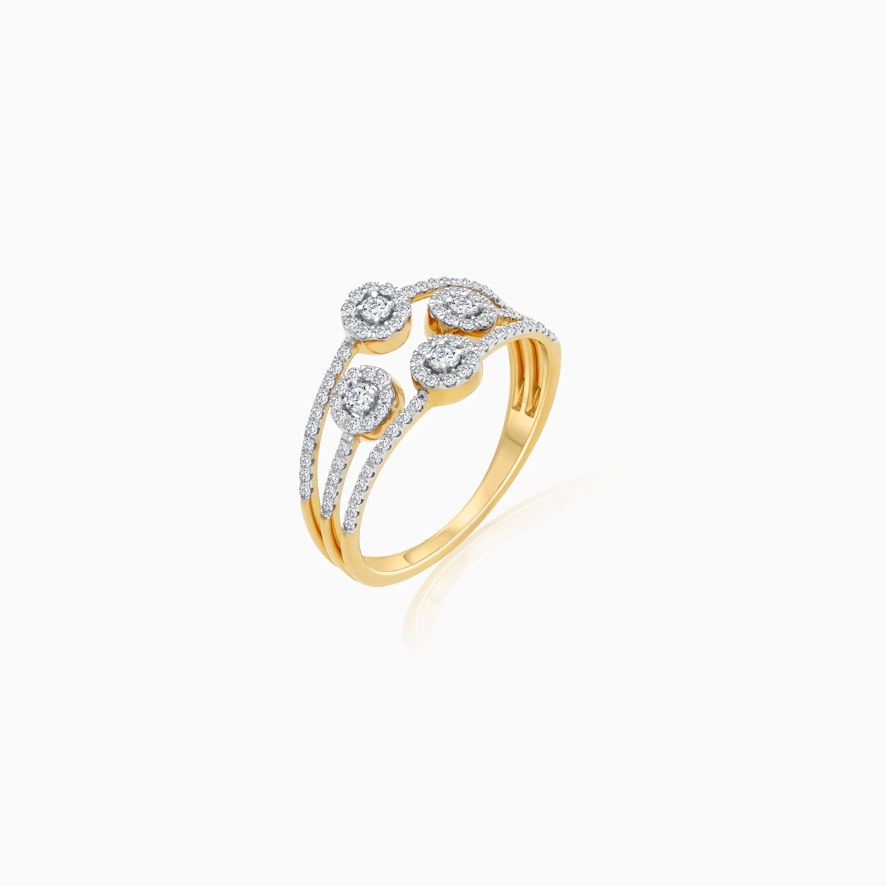 18K Yellow Gold Natural Diamond Ring | Trendy Collection - Image 2