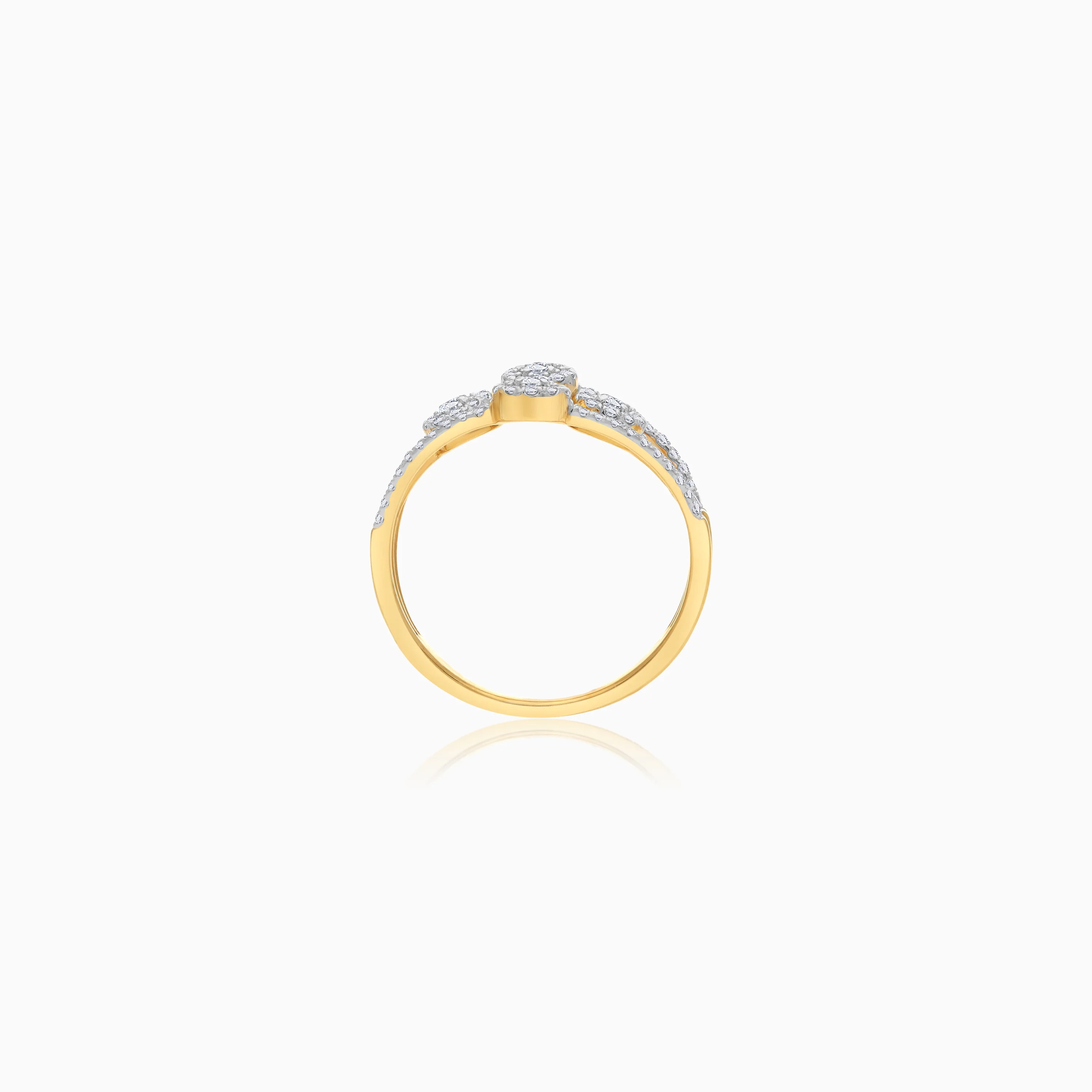 18K Yellow Gold Natural Diamond Ring | Trendy Collection - Image 3
