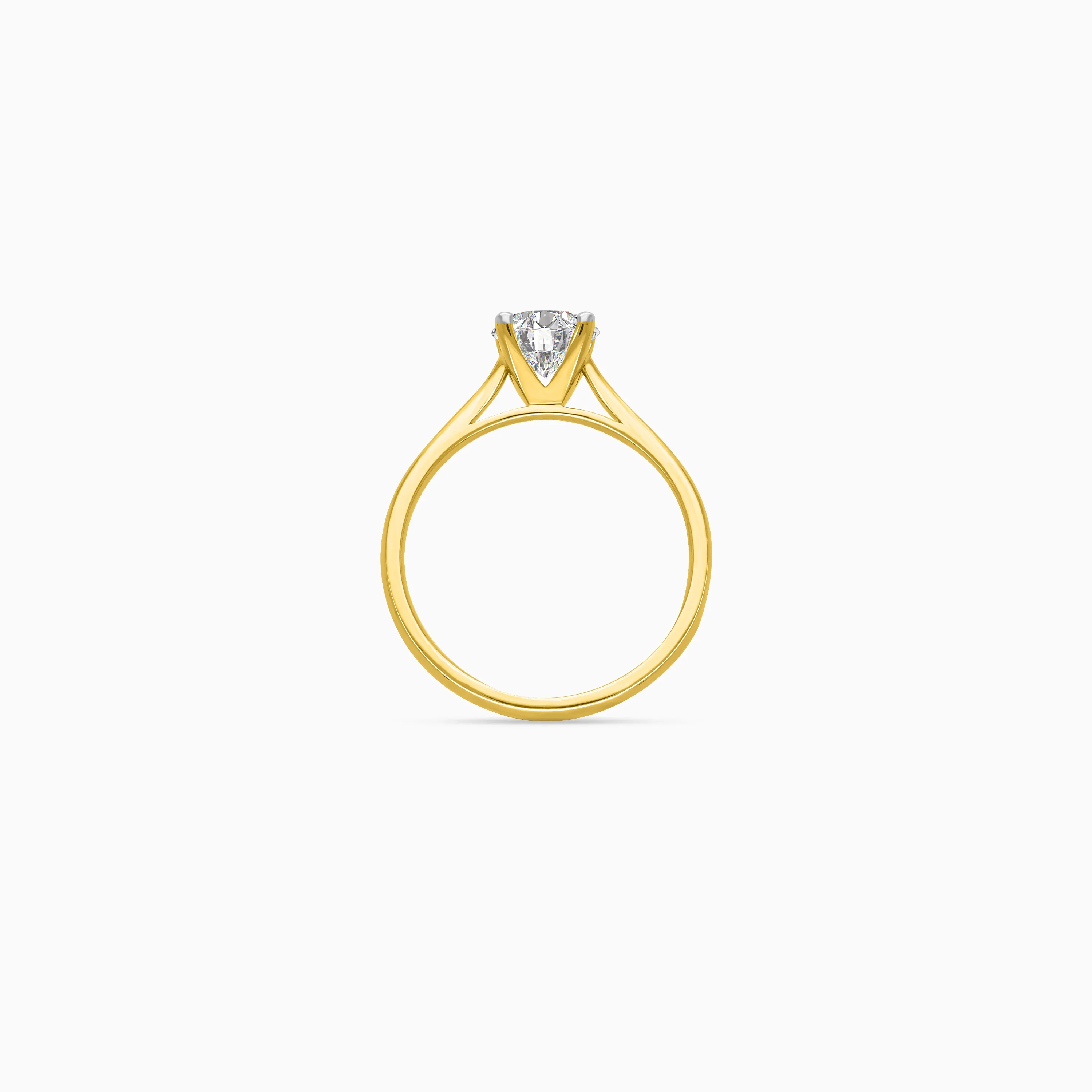 18K Yellow Gold Natural Diamond Solitaire Ring – Solitaire Collection - Image 3