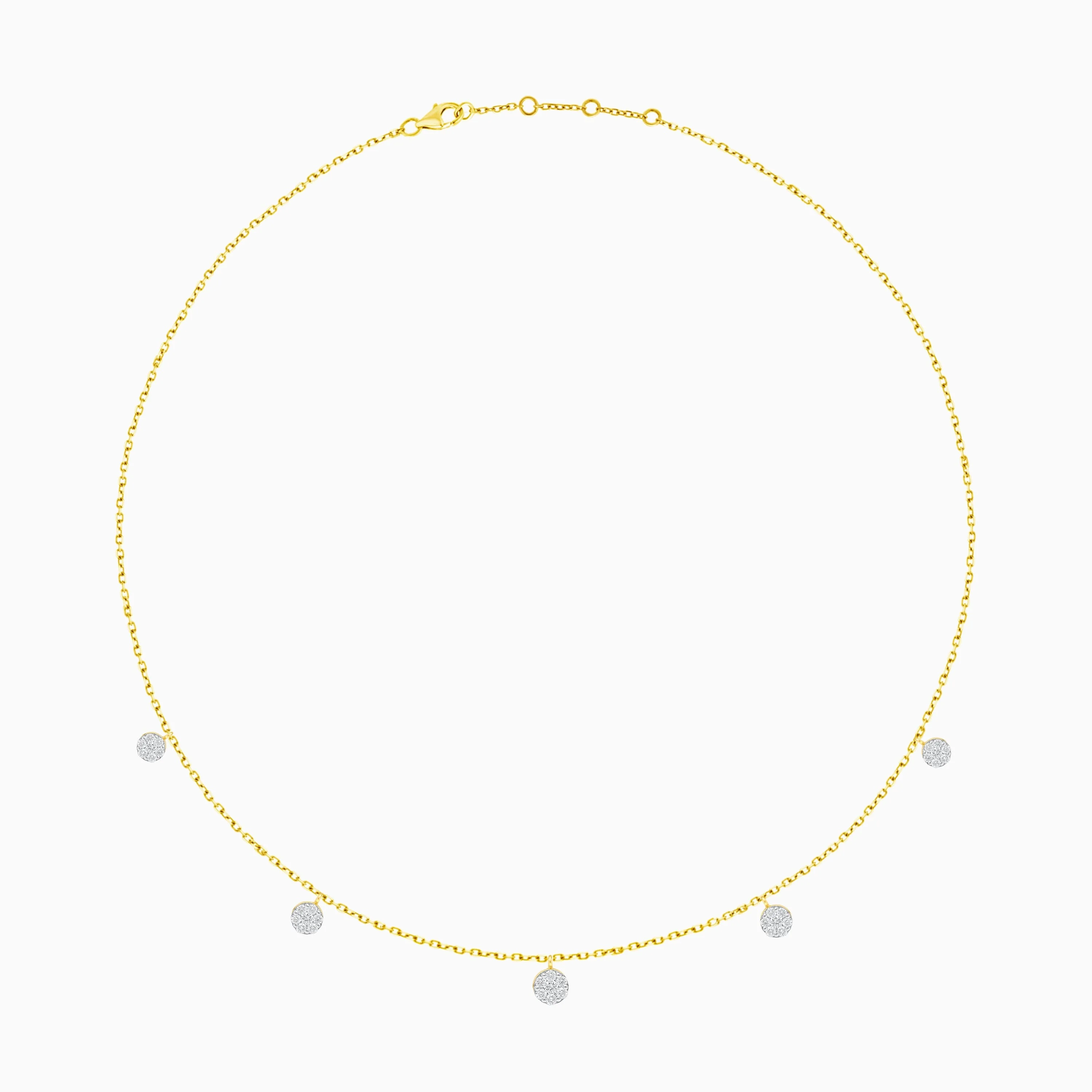 18k yellow gold necklace with dangling natural diamond stones | Trendy collection - Image 3
