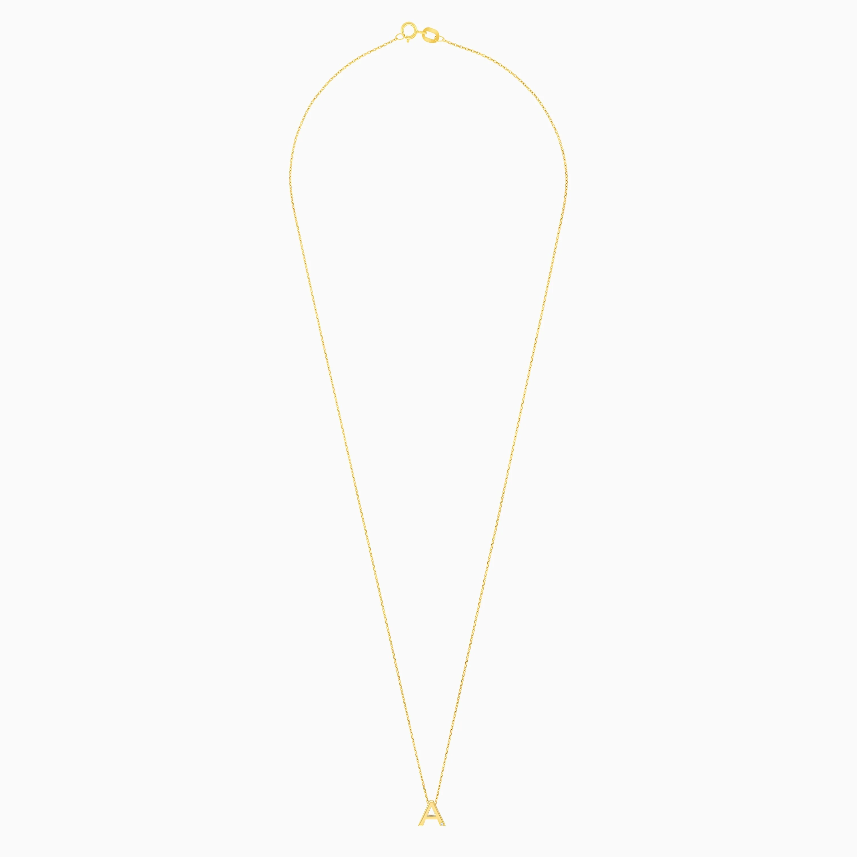 18k Yellow Gold Letter “A” Diamond Necklace | Alpha Collection - Image 3