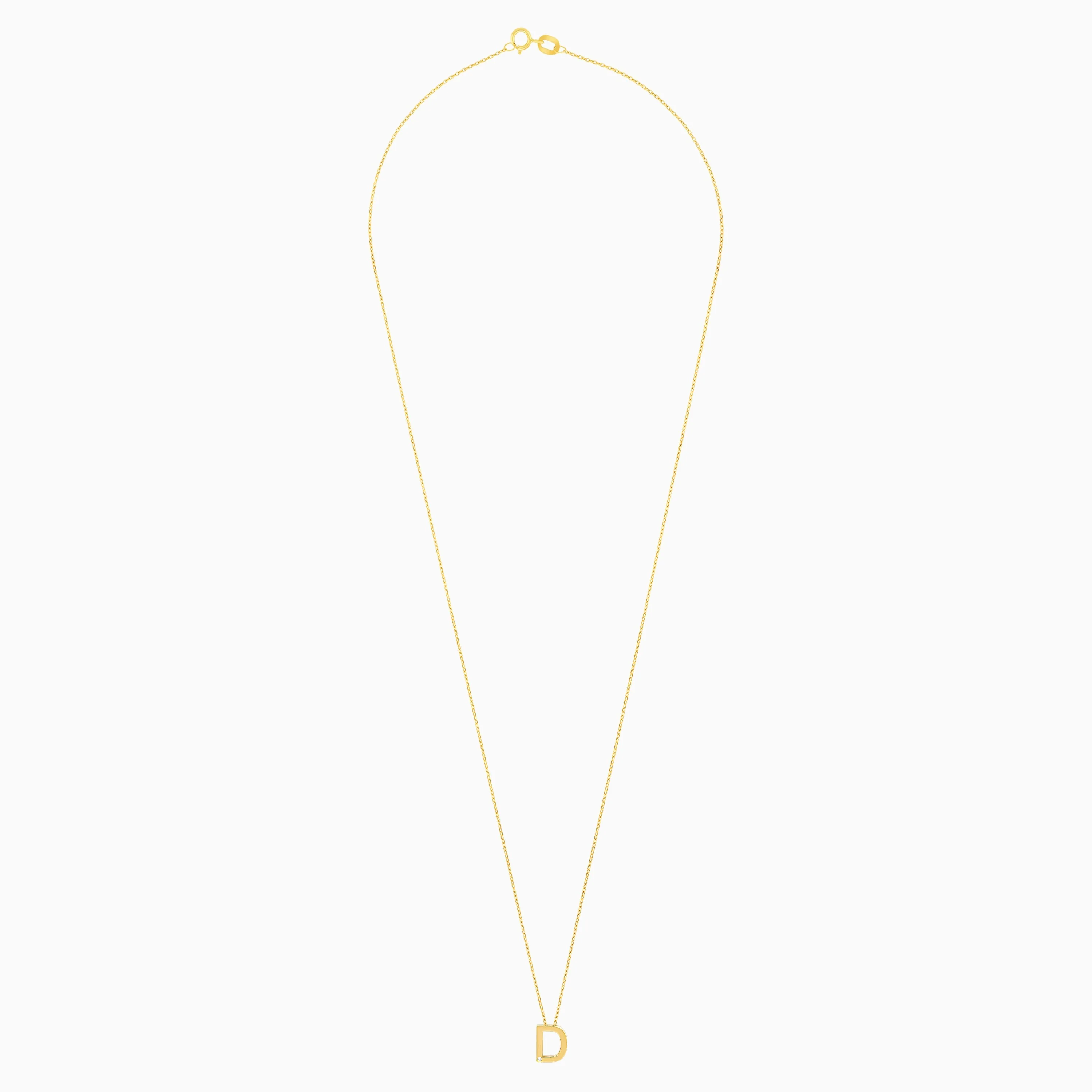 18k Yellow Gold Necklace with Diamond Letter “D” | Alpha Collection - Image 3