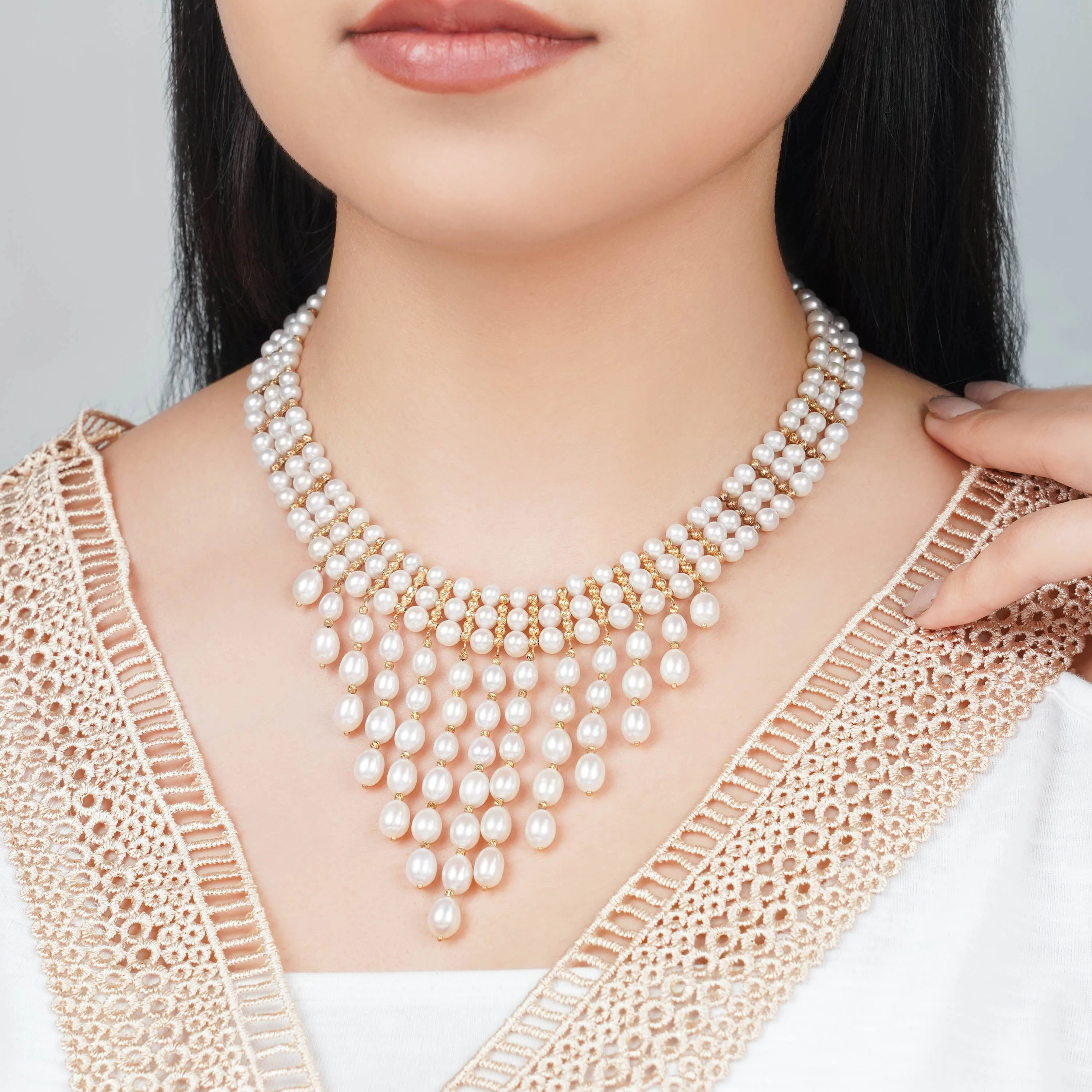 18K Yellow Gold Pearl Necklace | Danah Collection - Image 2