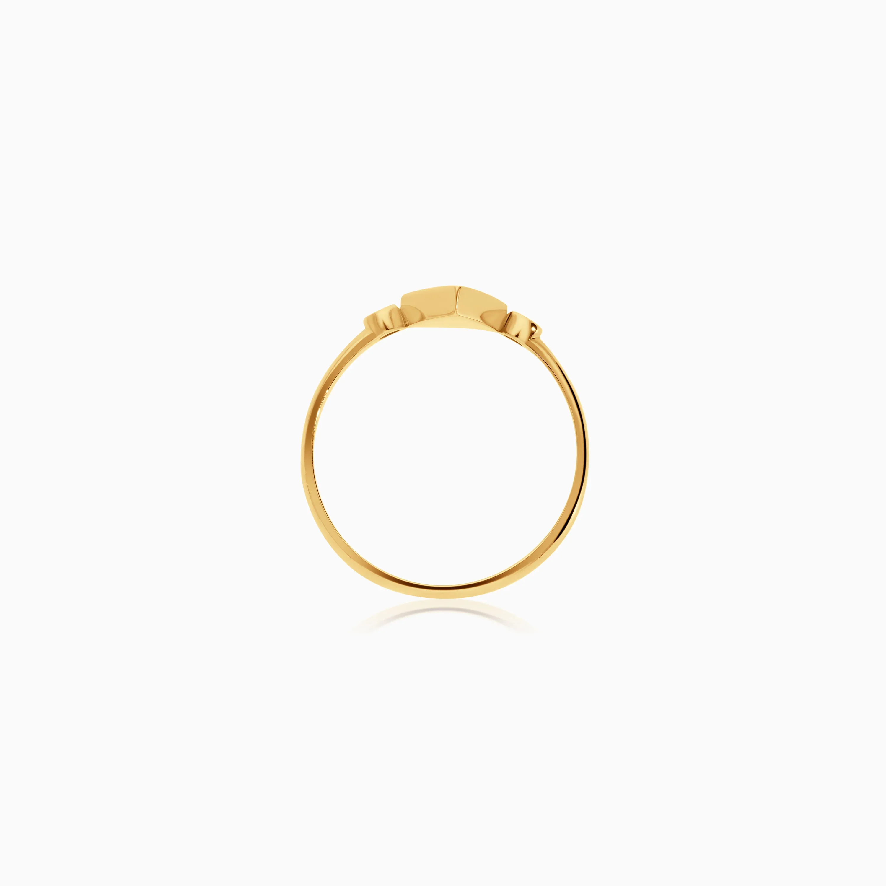 18k Yellow Gold Ring with Red Enamel & Natural Diamonds | Alwan Collection - Image 3