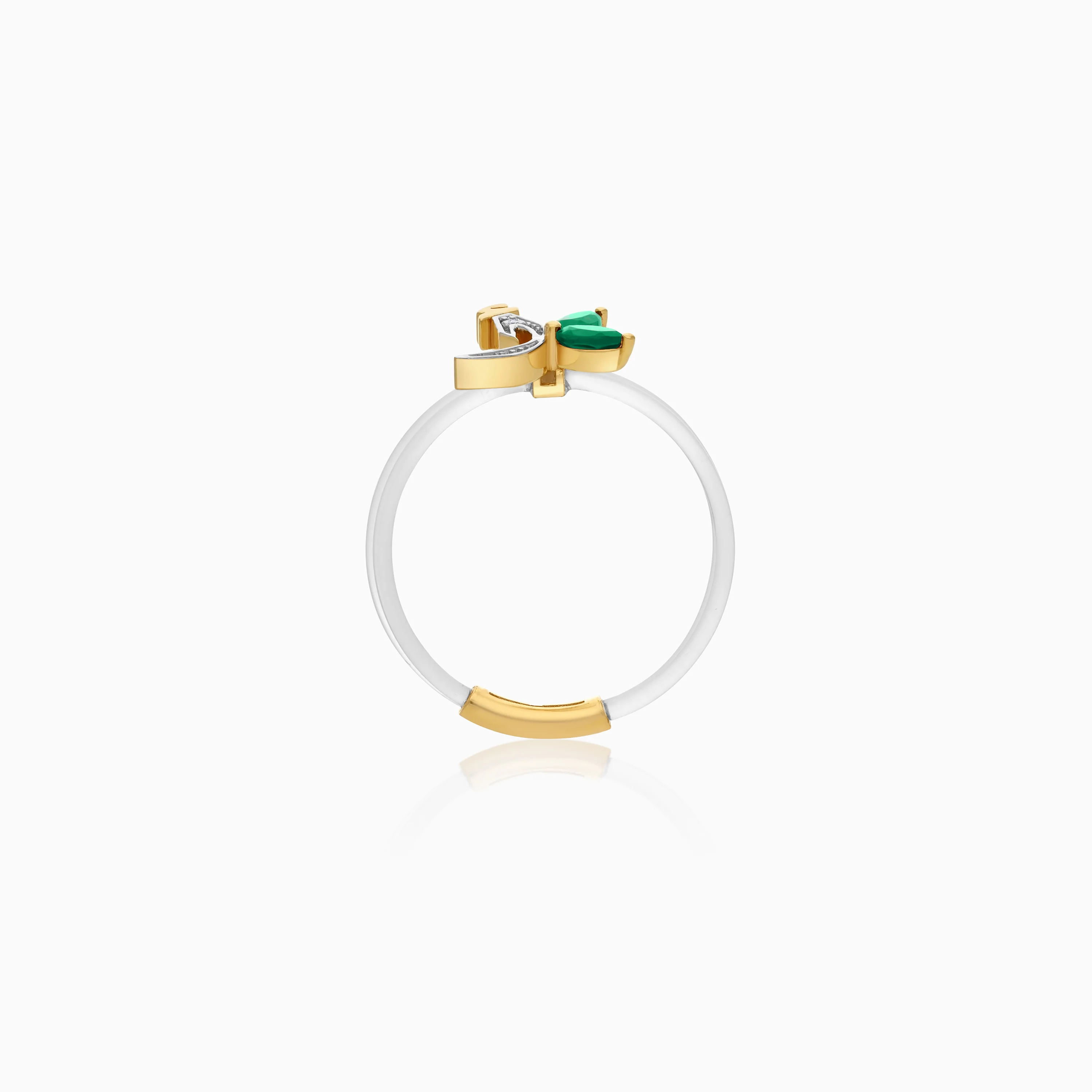 Floating Ring - Alif letter with Natural Diamonds and gemstones - Image 10