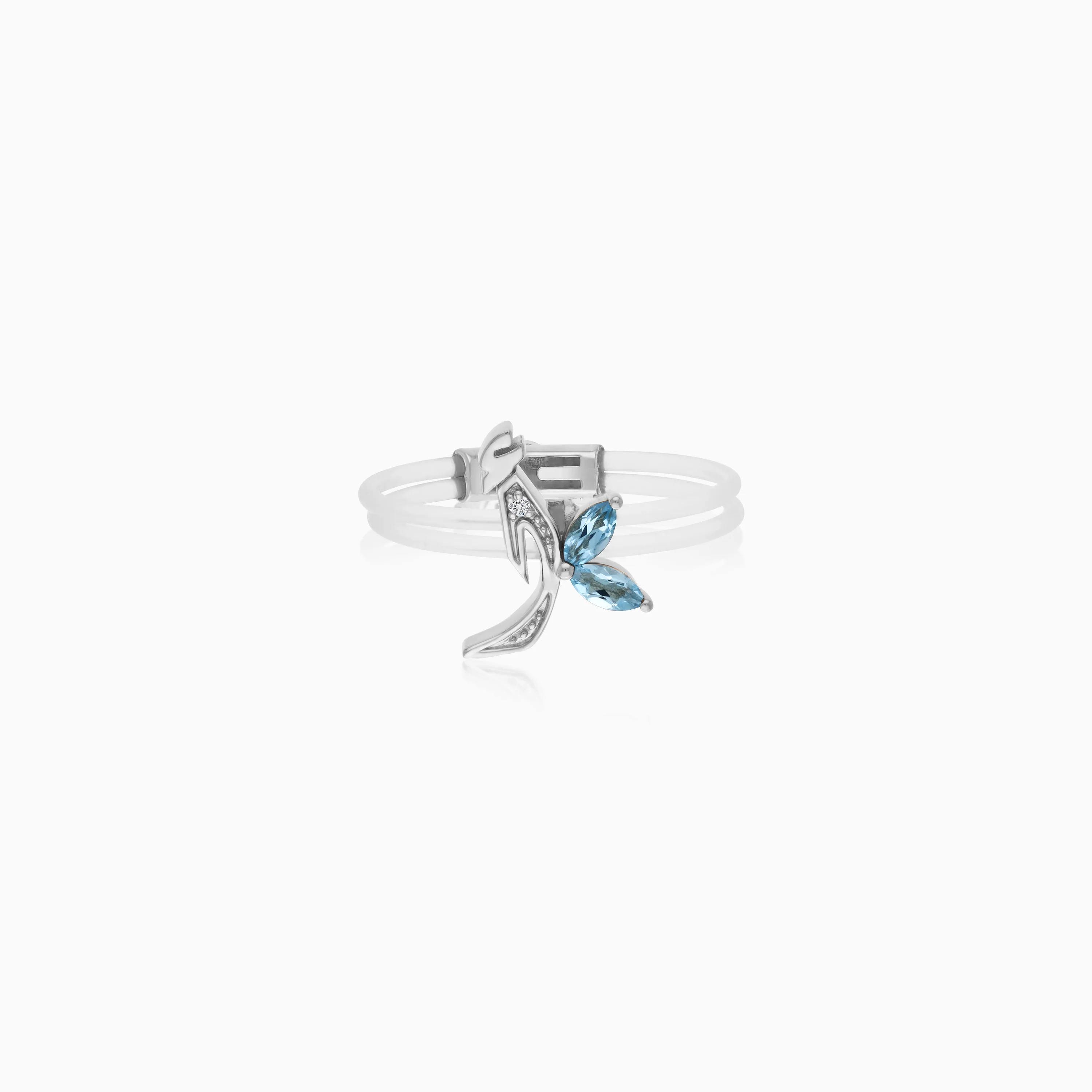 Floating Ring - Alif letter with Natural Diamonds and gemstones - Image 11