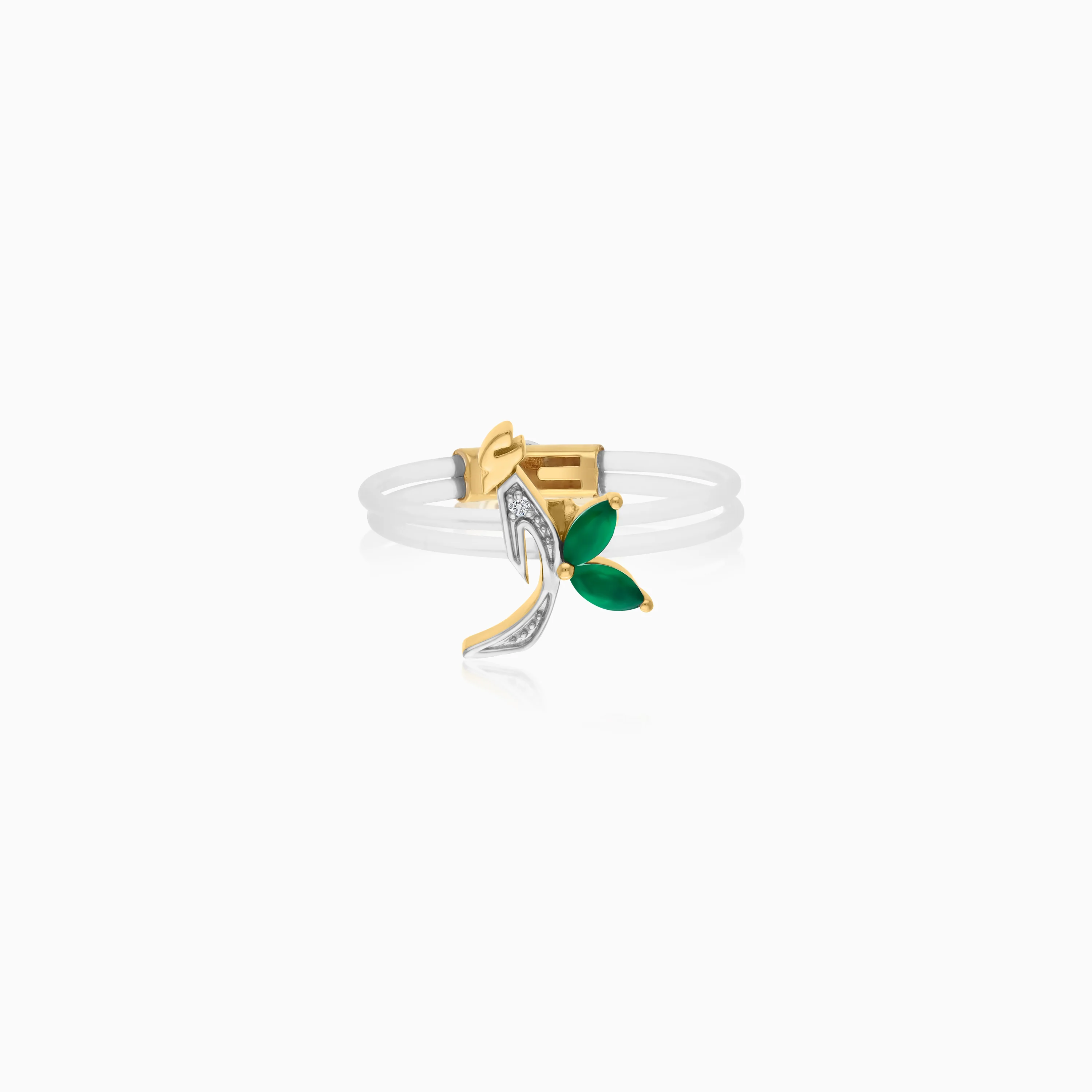 Floating Ring - Alif letter with Natural Diamonds and gemstones - Image 12
