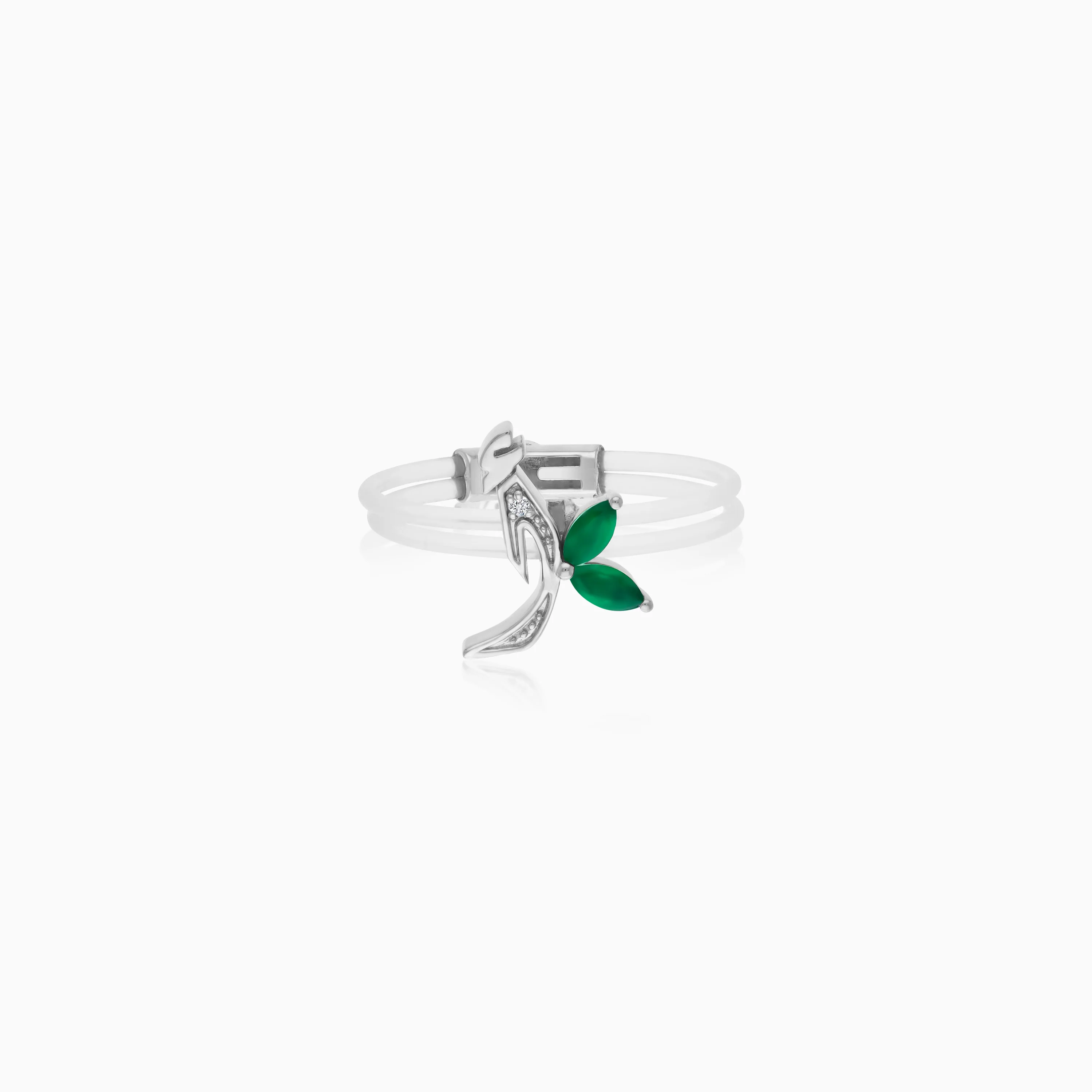 Floating Ring - Alif letter with Natural Diamonds and gemstones - Image 13