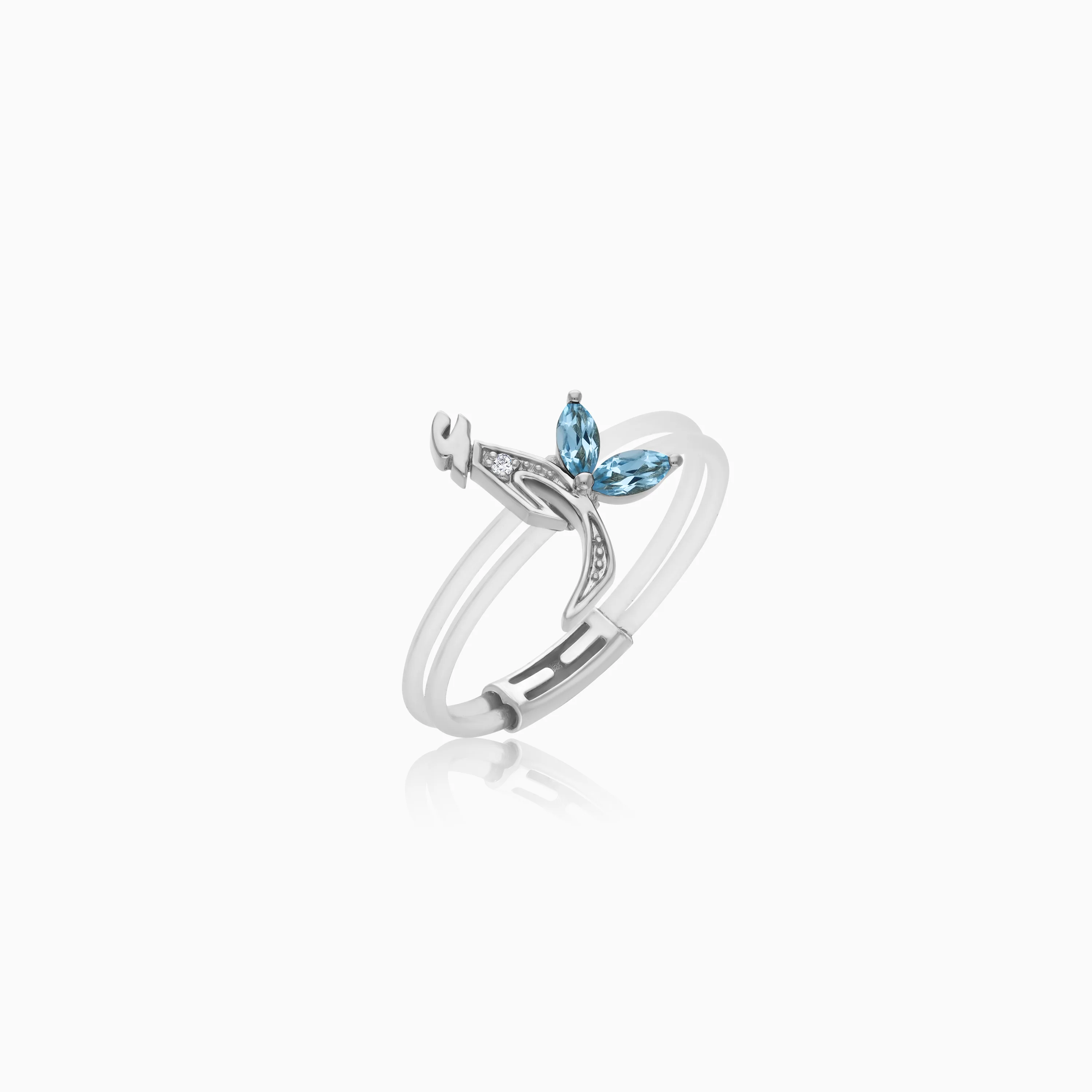 Floating Ring - Alif letter with Natural Diamonds and gemstones - Image 5