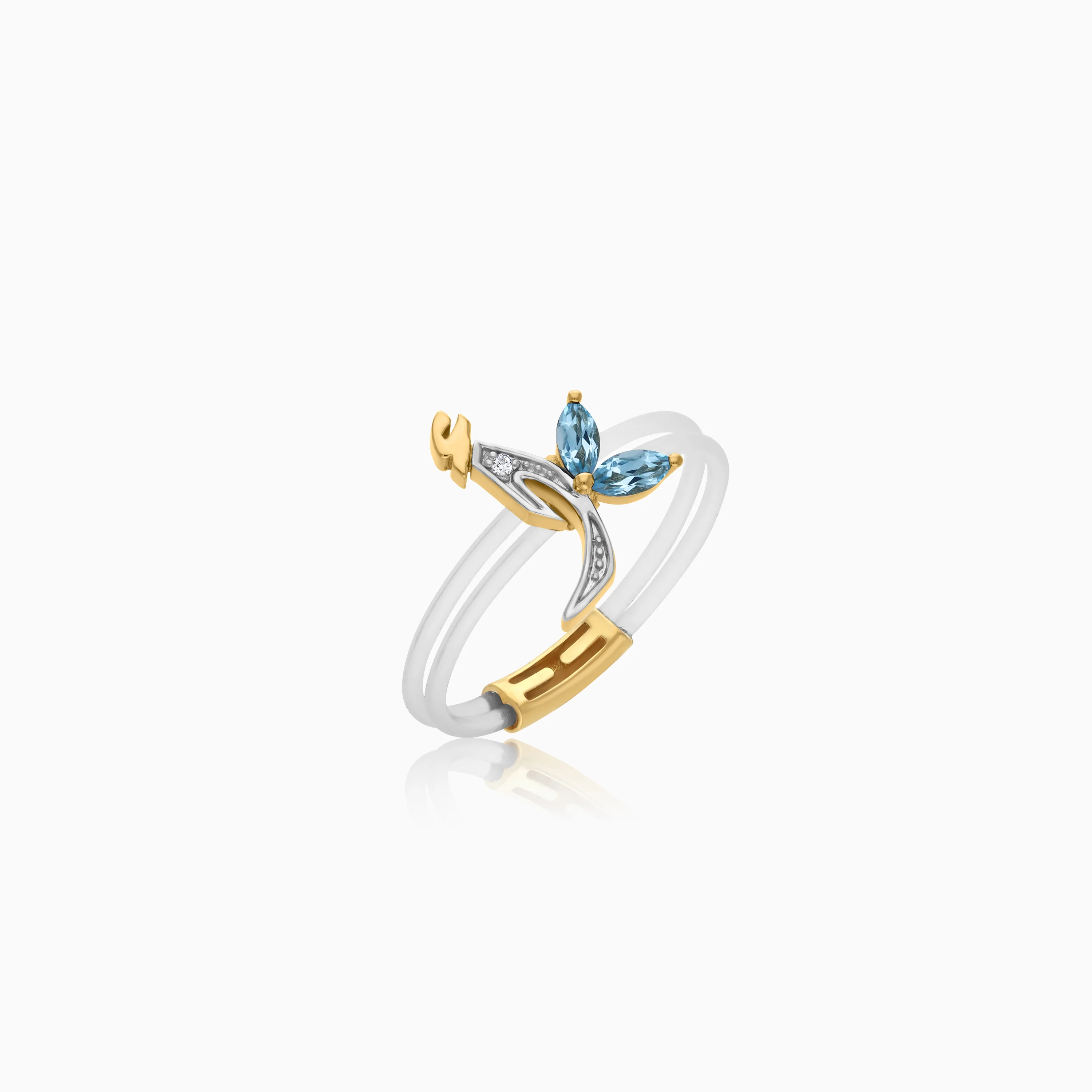 Floating Ring - Alif letter with Natural Diamonds and gemstones - Image 6