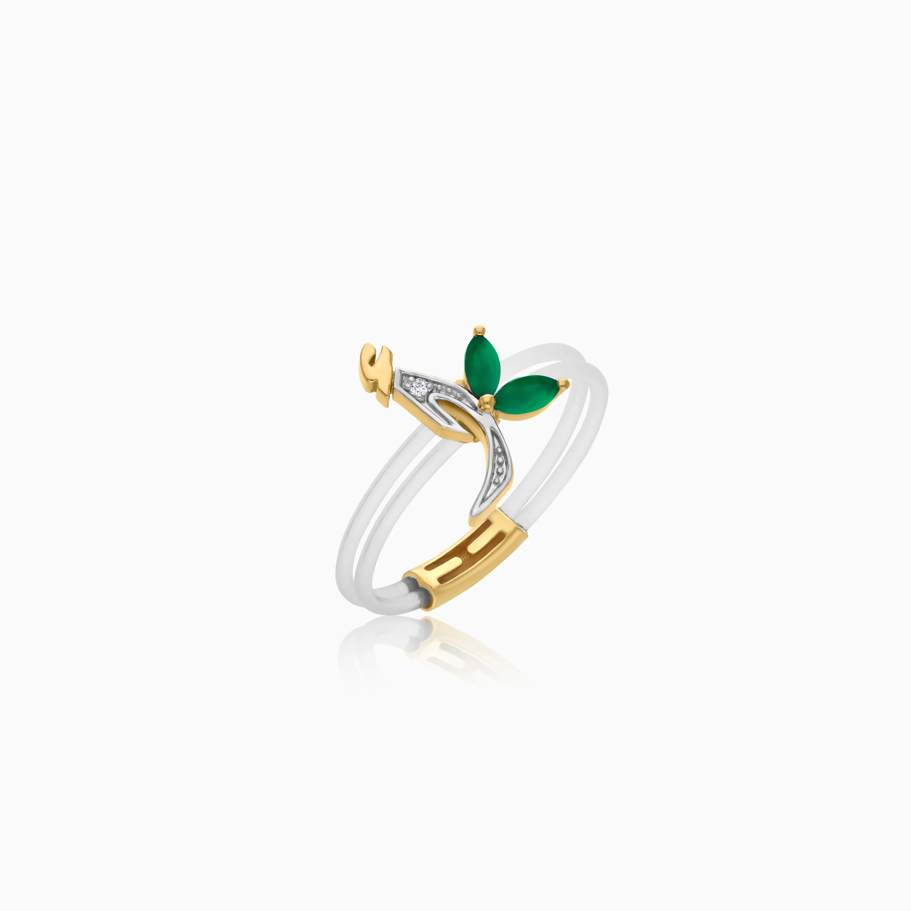 Floating Ring - Alif letter with Natural Diamonds and gemstones - Image 8