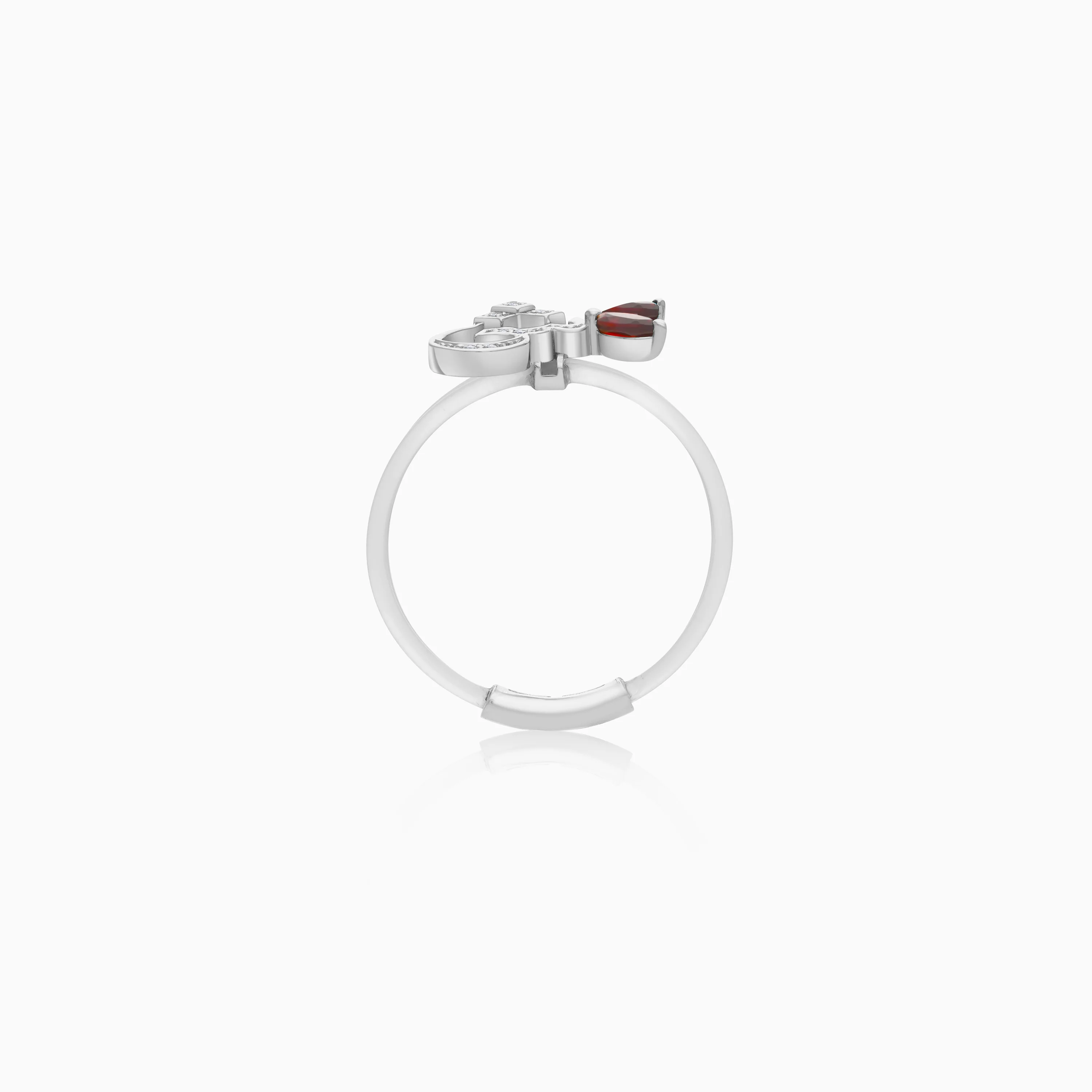 18K Gold Arabic Letter Sheen Ring with Natural Diamonds and Gemstones - Image 9