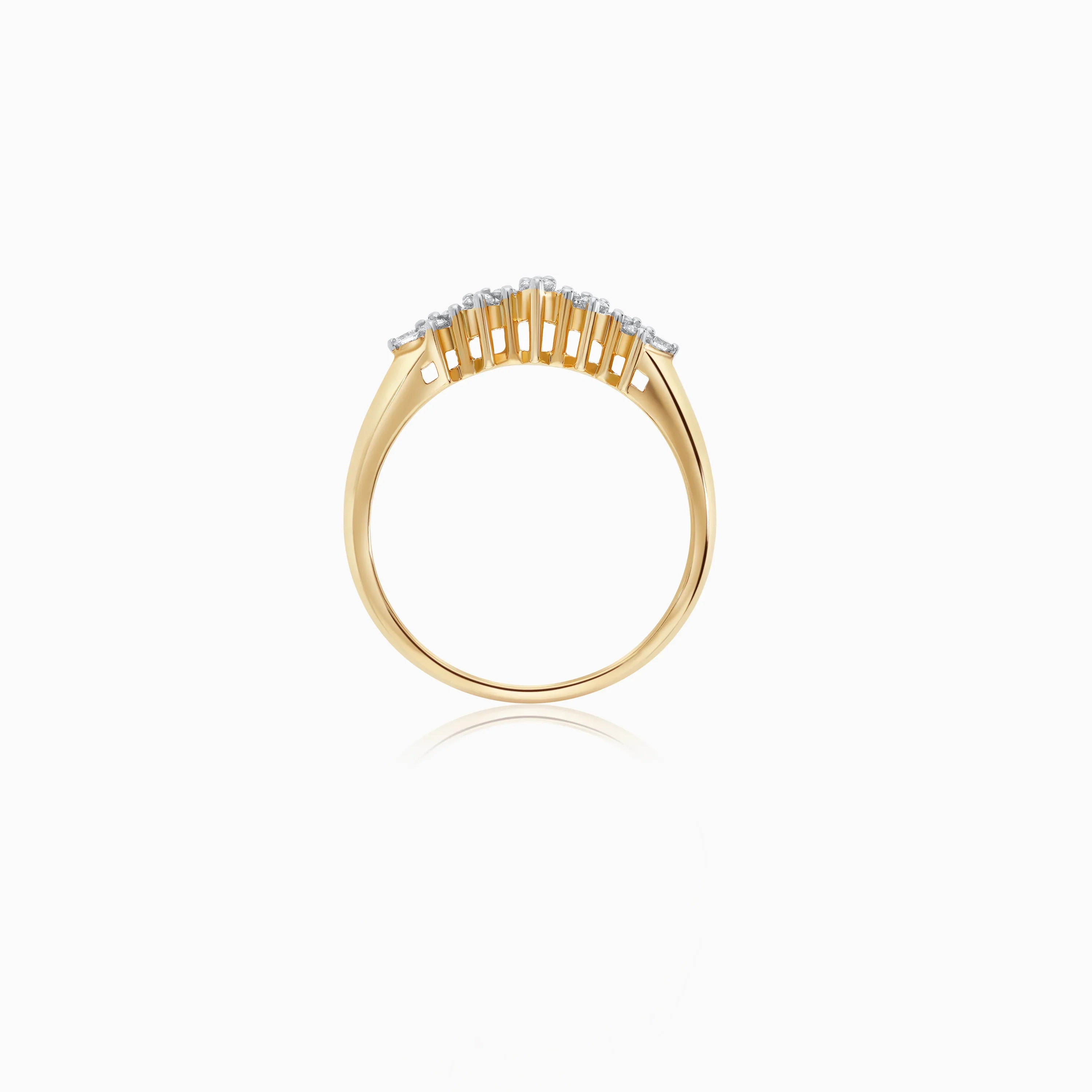 18k yellow gold ring with certified diamonds stones - Image 3