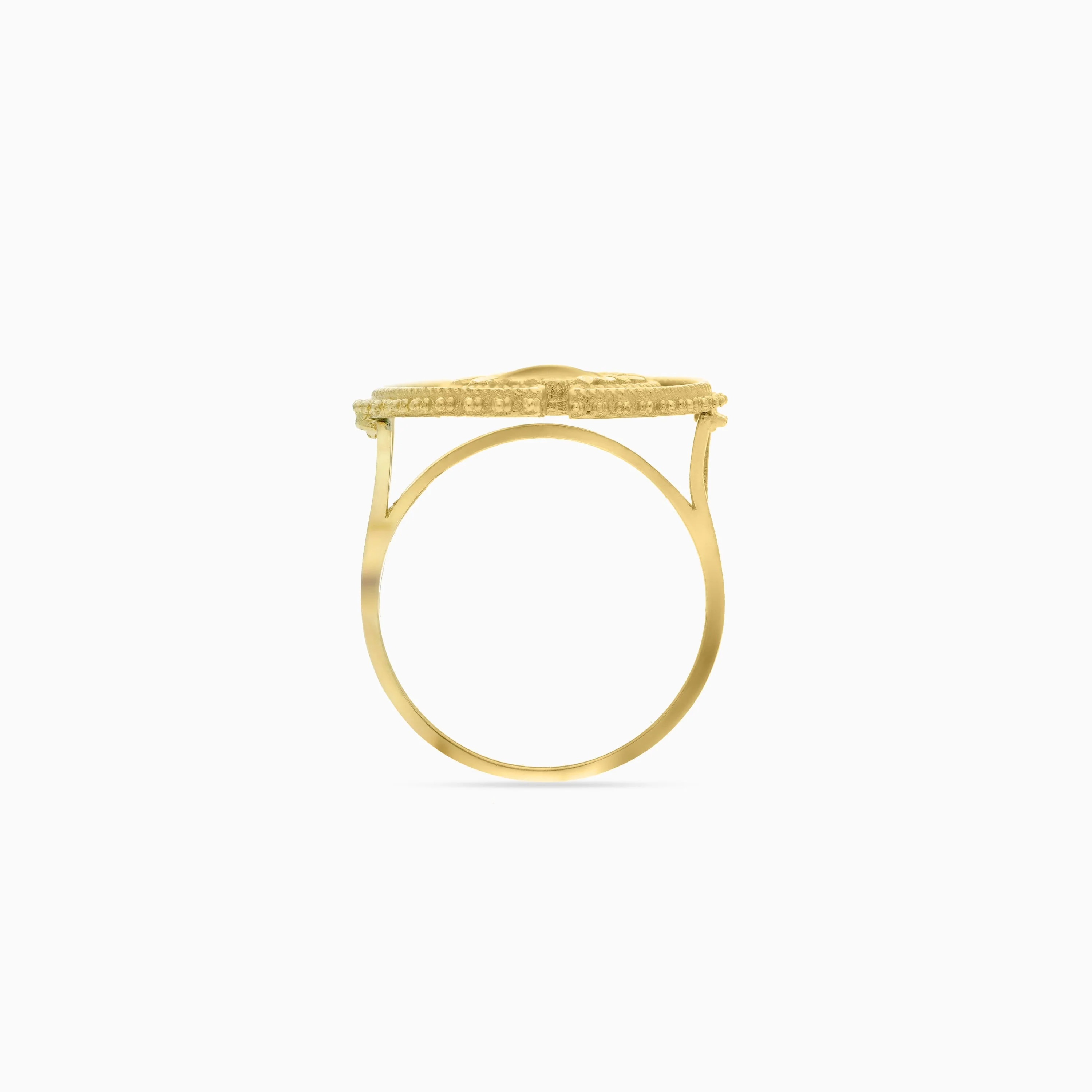 Elegant 18K Gold Ring with Malachite from the Shnaf Collection - Image 3