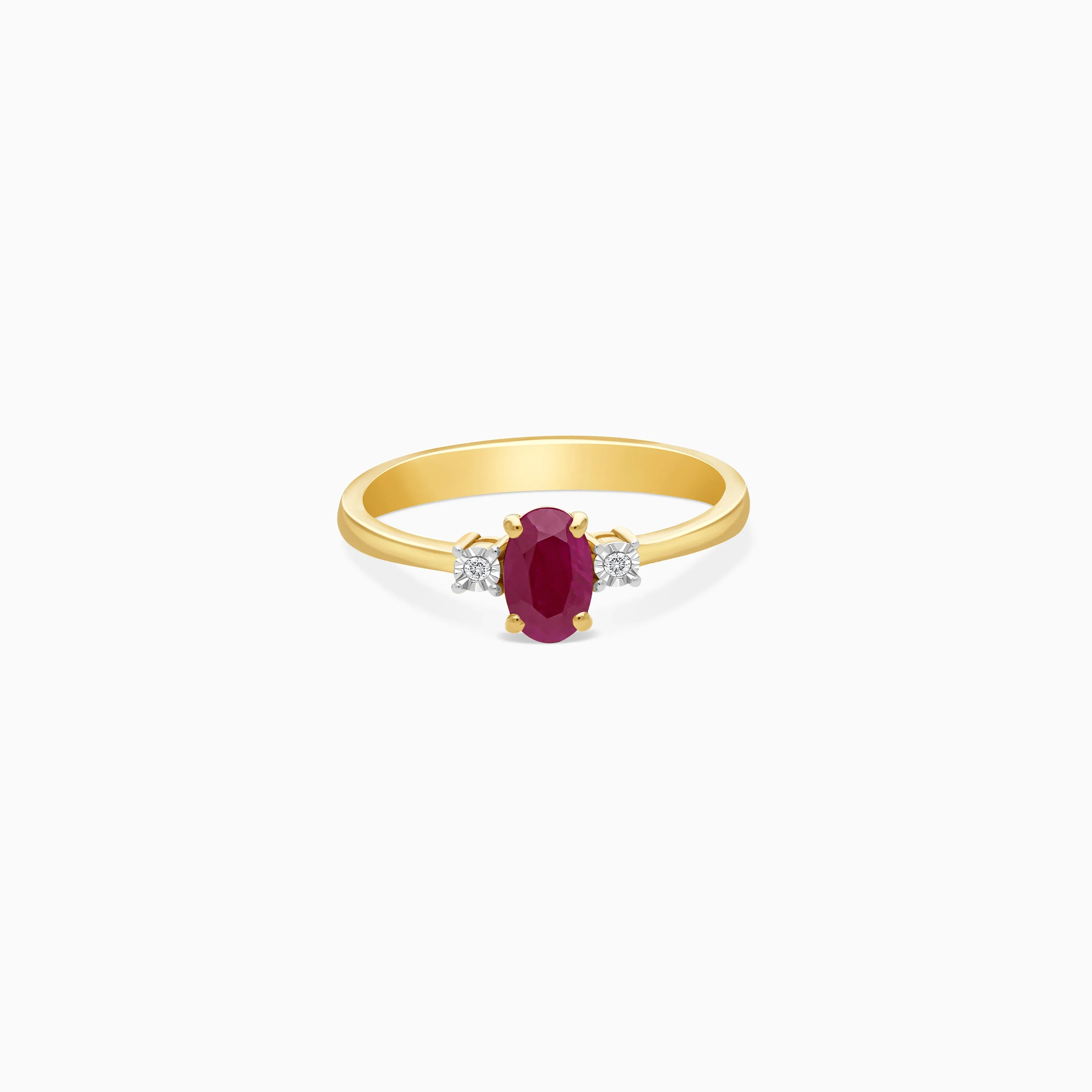 18k yellow gold Ring with natural diamond and ruby stones From the Colour Classic Collection - Image 2