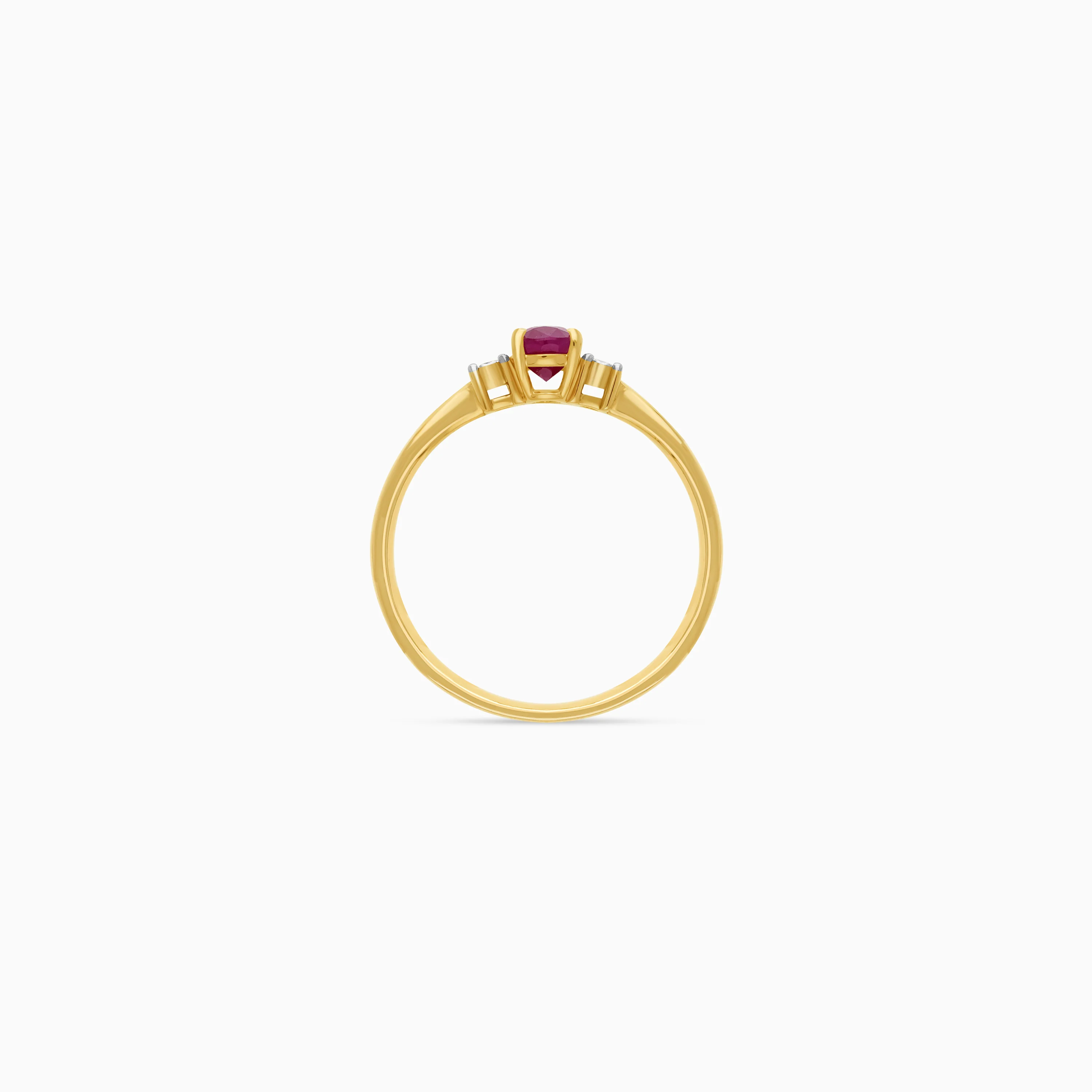 18k yellow gold Ring with natural diamond and ruby stones From the Colour Classic Collection - Image 3
