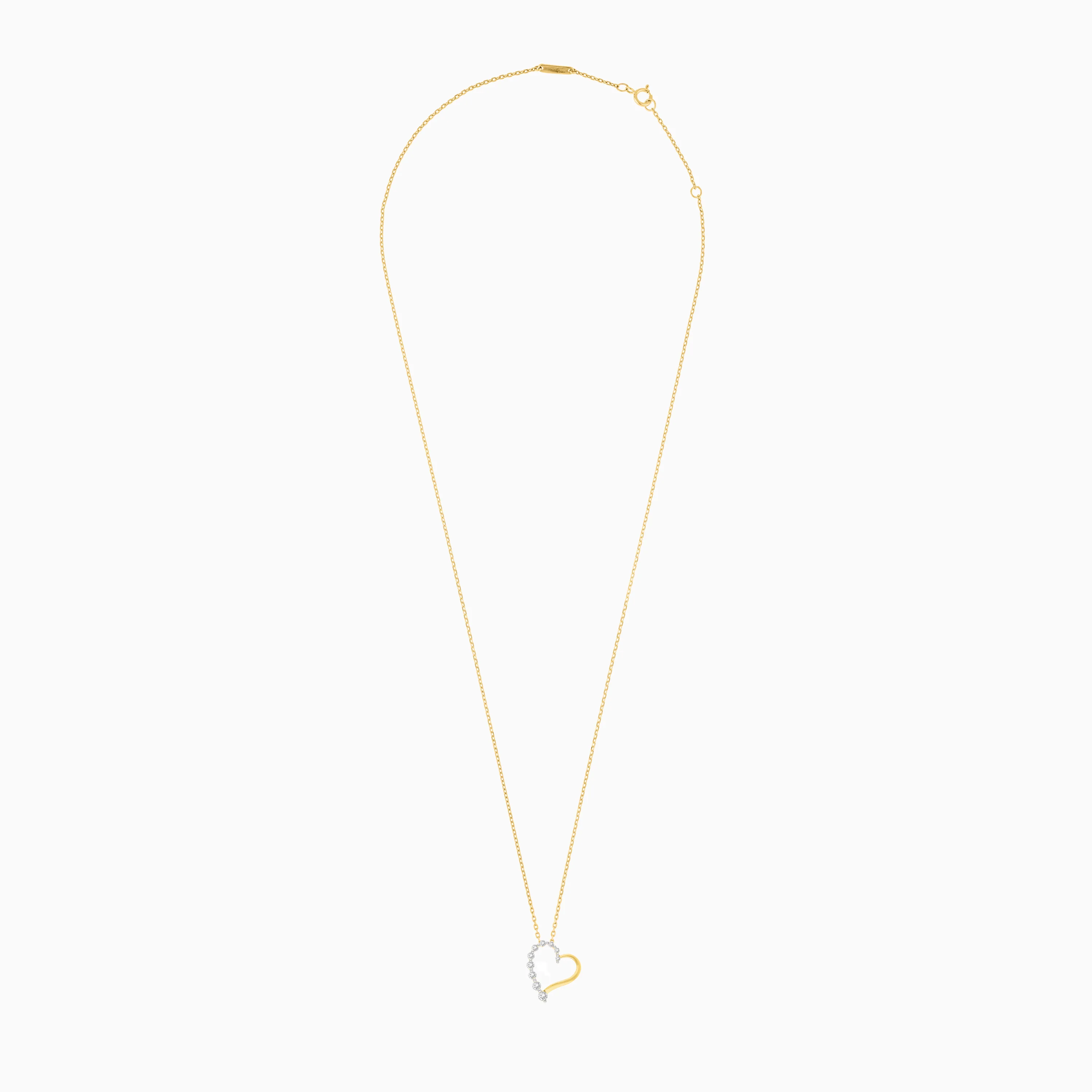 18K Yellow Gold Heart-Shaped Diamond Necklace | Dunyati Collection - Image 3