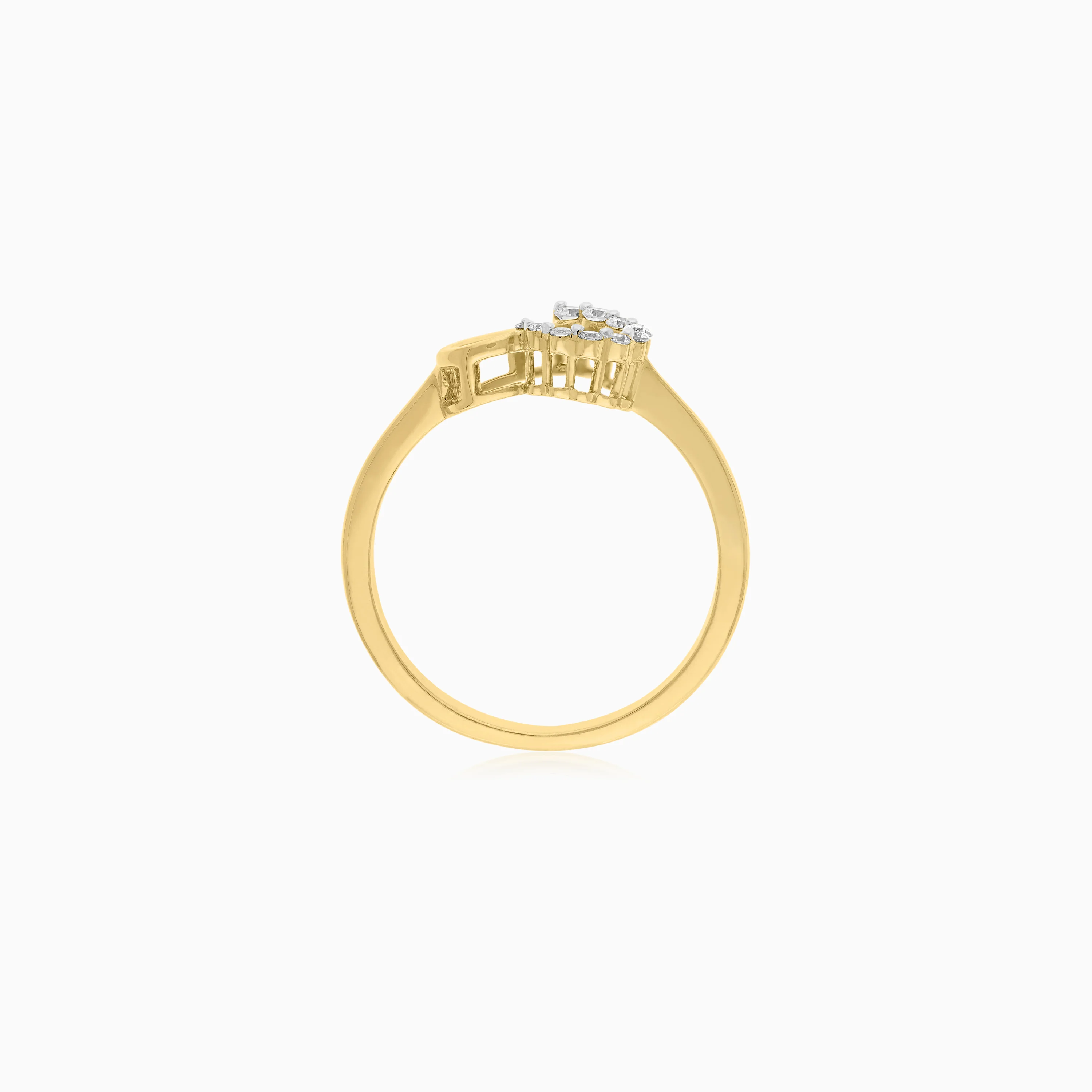 18k Yellow Gold Heart-Shaped Diamond Ring | Dunyati Collection - Image 4