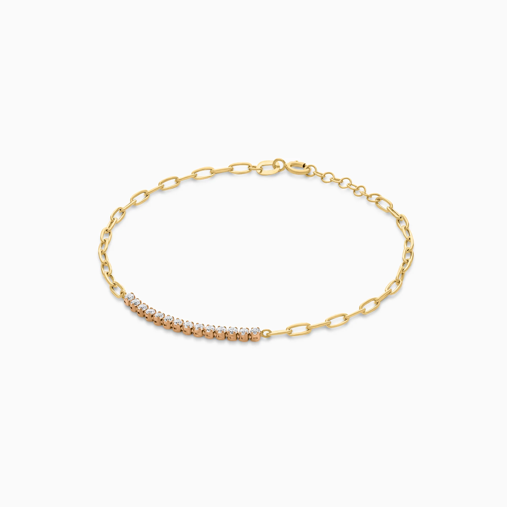 18K Yellow & Rose Gold Bracelet with Zircon stones - Image 3