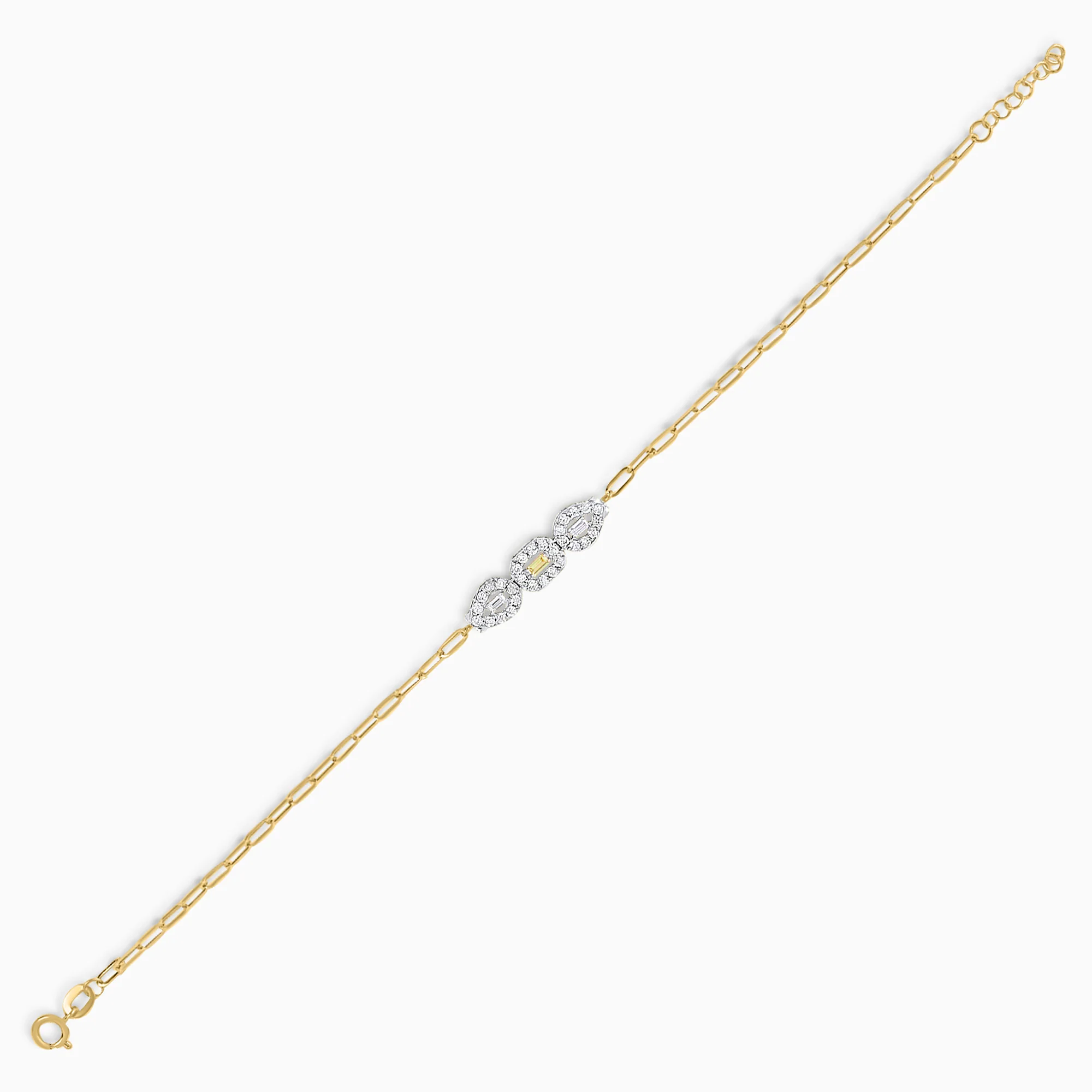 18K Yellow & White Bracelet Decorated with multi-coloured zircon - Image 2
