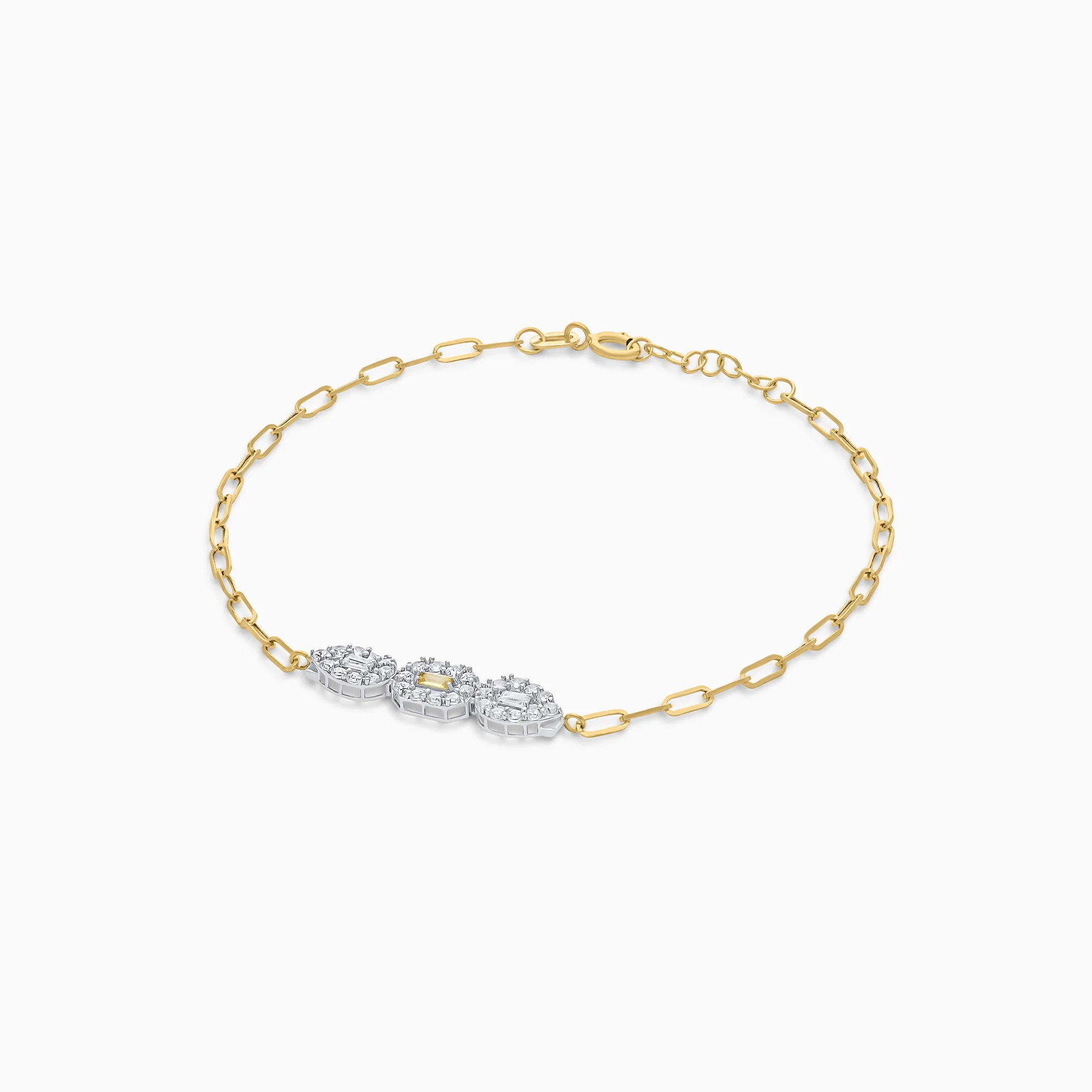 18K Yellow & White Bracelet Decorated with multi-coloured zircon - Image 3