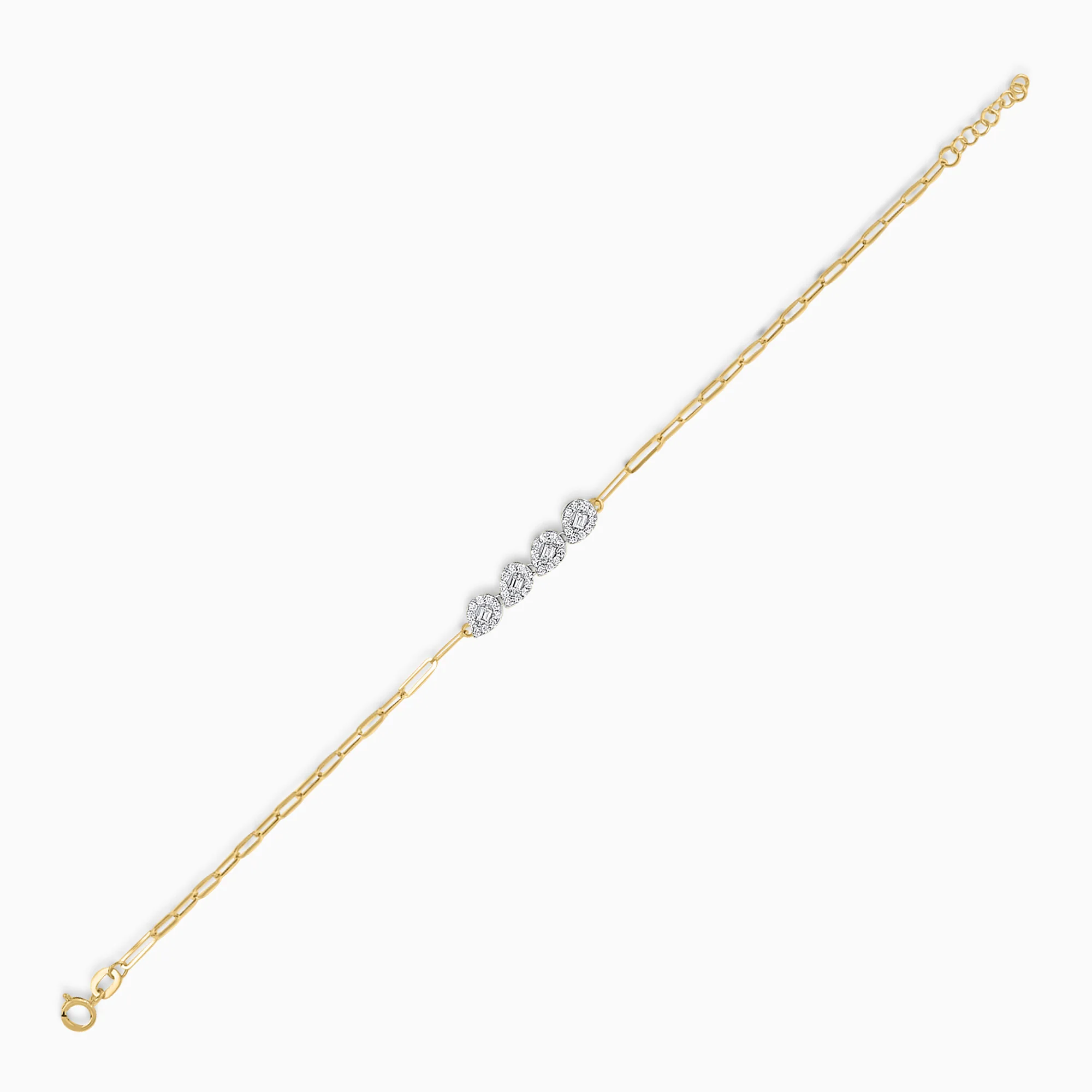 18K Yellow & White Bracelet with Zircon Drop shapes in the centre - Image 2