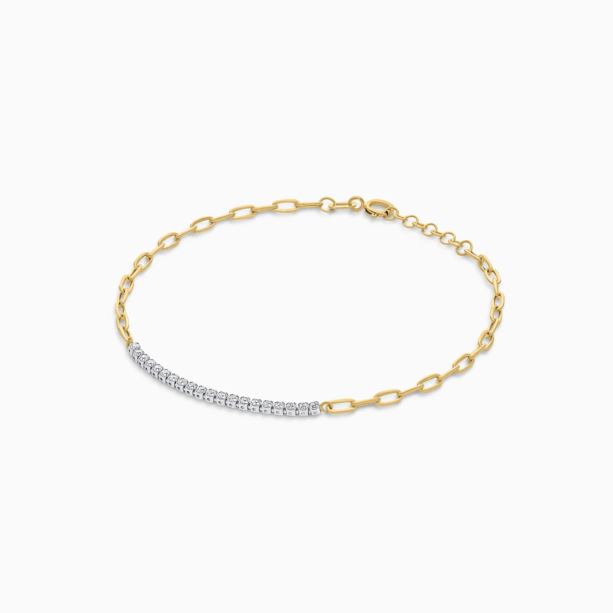 18K Yellow & White Gold Cable shape Bracelet - Image 3