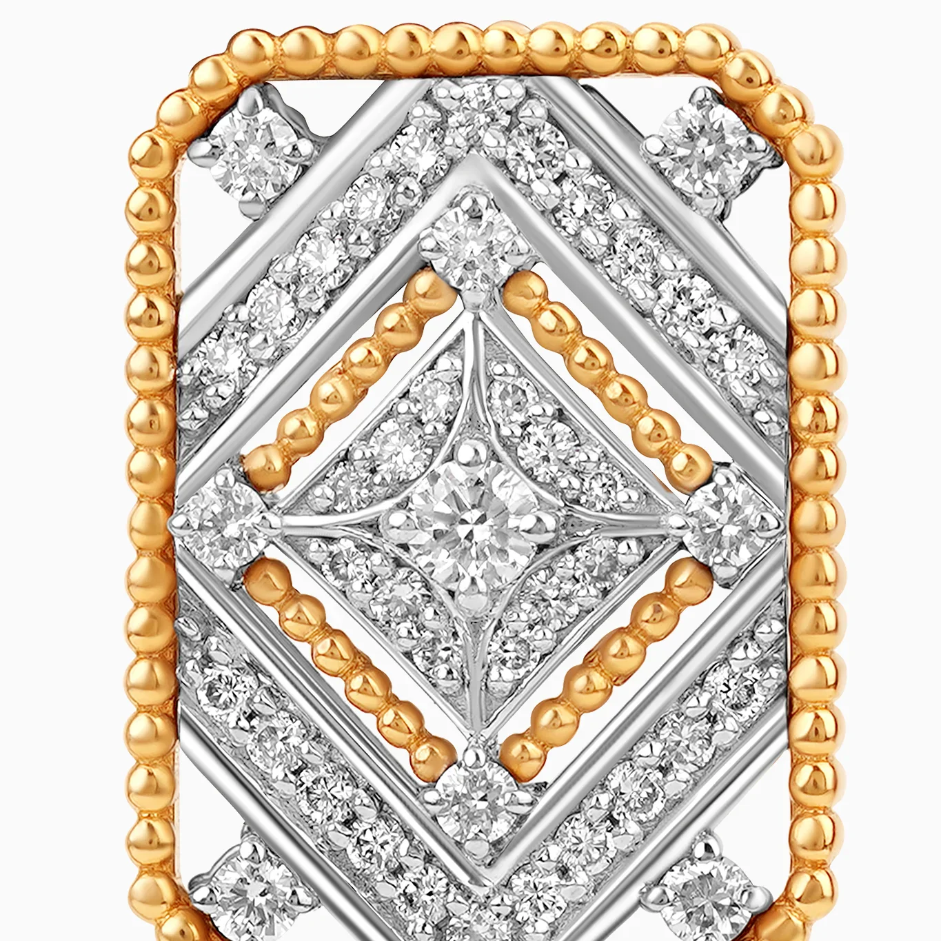 18K Yellow and white Gold Earrings Adorned with Natural Diamonds – Tablah Diamond Collection - Image 4