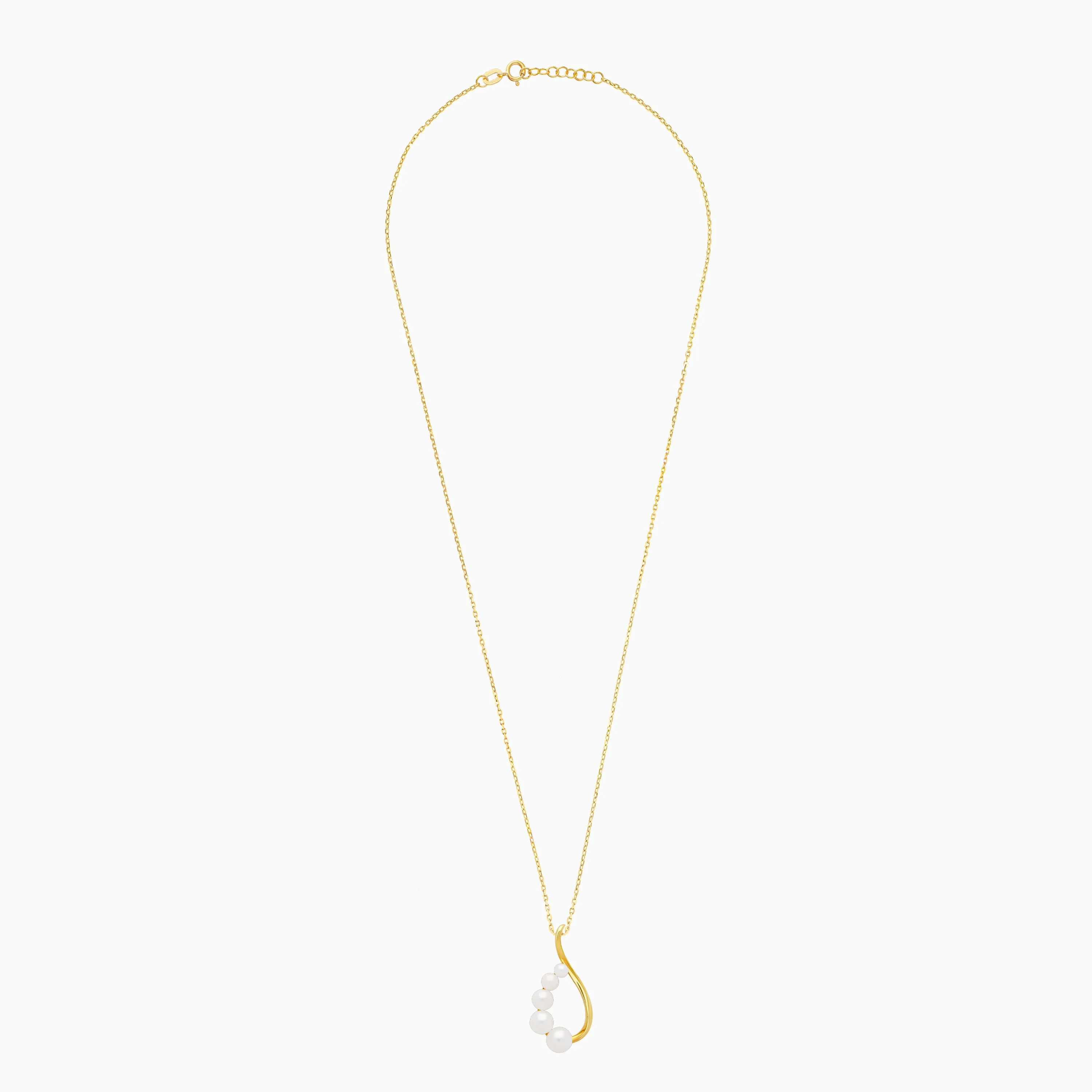 Elegant 18k Yellow Gold Pearl Necklace | Danah Collection - Image 2