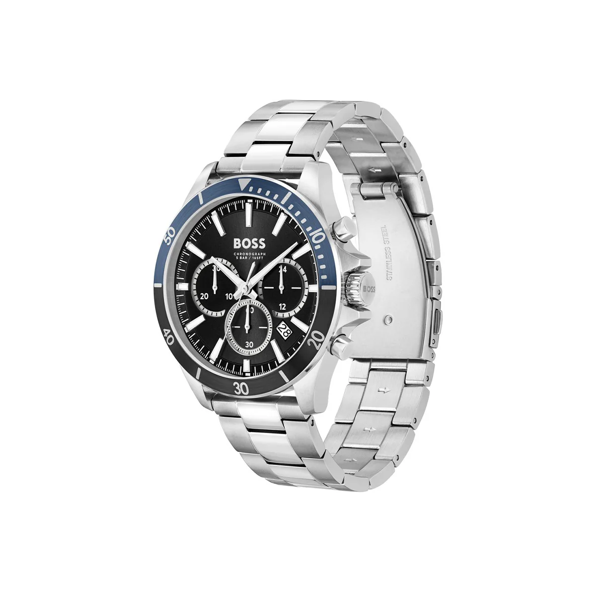Boss Troper Mens Round 45mm Stainless Steel Case Stainless Steel Bracelet Stainless Steel Dial - Image 3