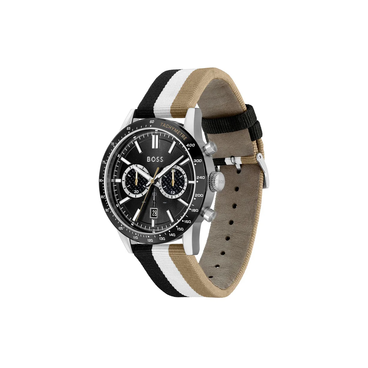 Boss watch Quartz movement in a Round case Stainless Steel with Nylon Multicolour  Strap - Image 3
