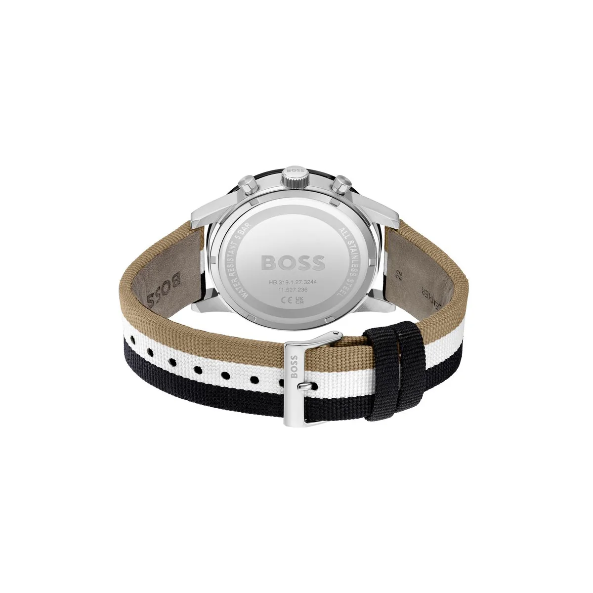 Boss watch Quartz movement in a Round case Stainless Steel with Nylon Multicolour  Strap - Image 4
