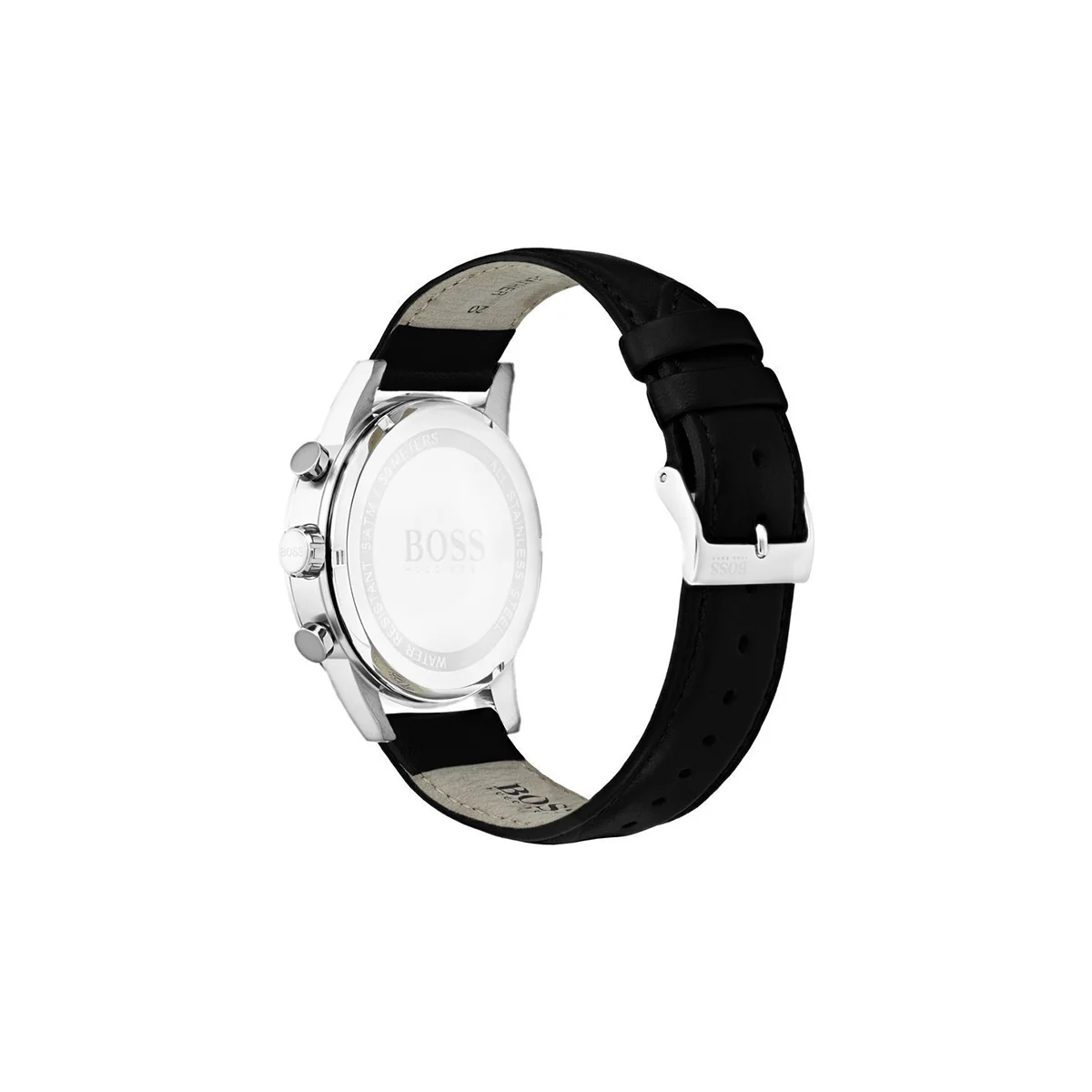 Boss Watch Quartz movement in a Round case with Black Leather Strap and Black Dial - Image 3