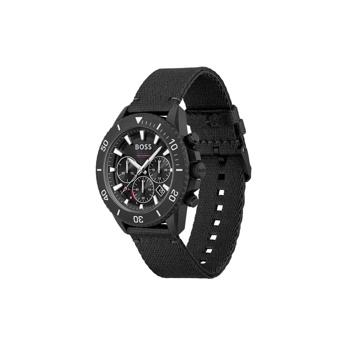 Boss Watch Quartz movement in a Round case with Black Nylon strap and Black Dial - Image 3