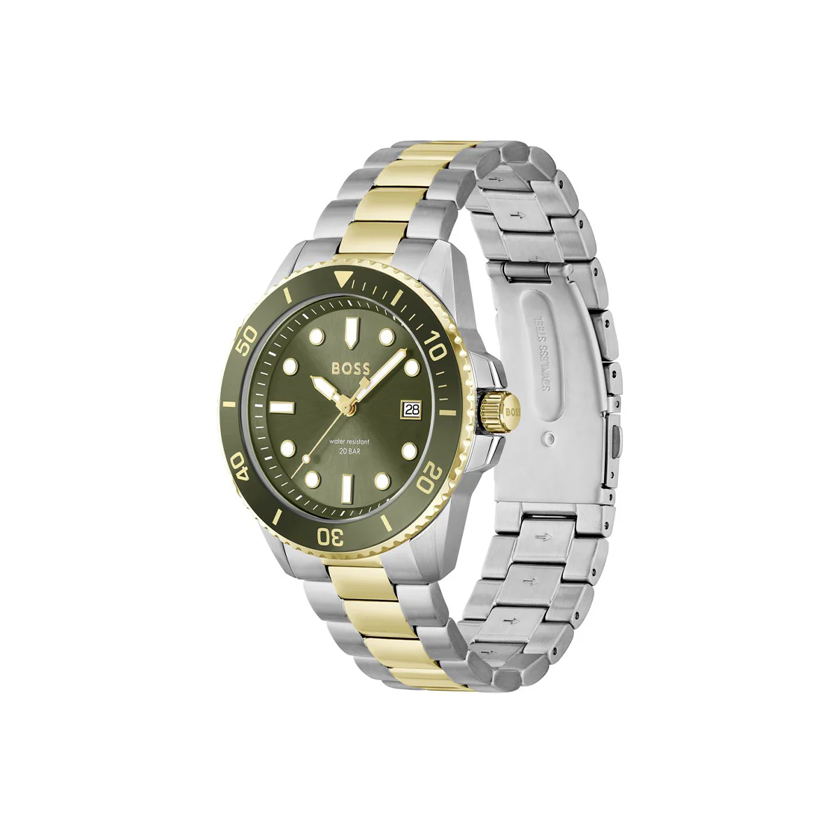 Boss Watch Quartz Movement In A Round Case With Multicolor Stainless Steel Bracelet And Green Dial - Image 3