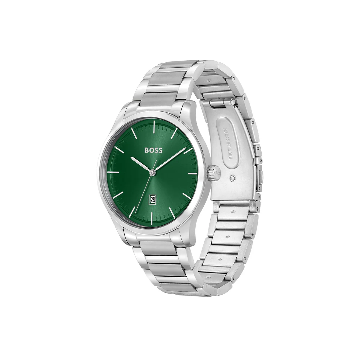 Boss Watch Reason Mens Round 43mm Stainless Steel Case Stainless Steel Bracelet Stainless Steel Dial - Image 3