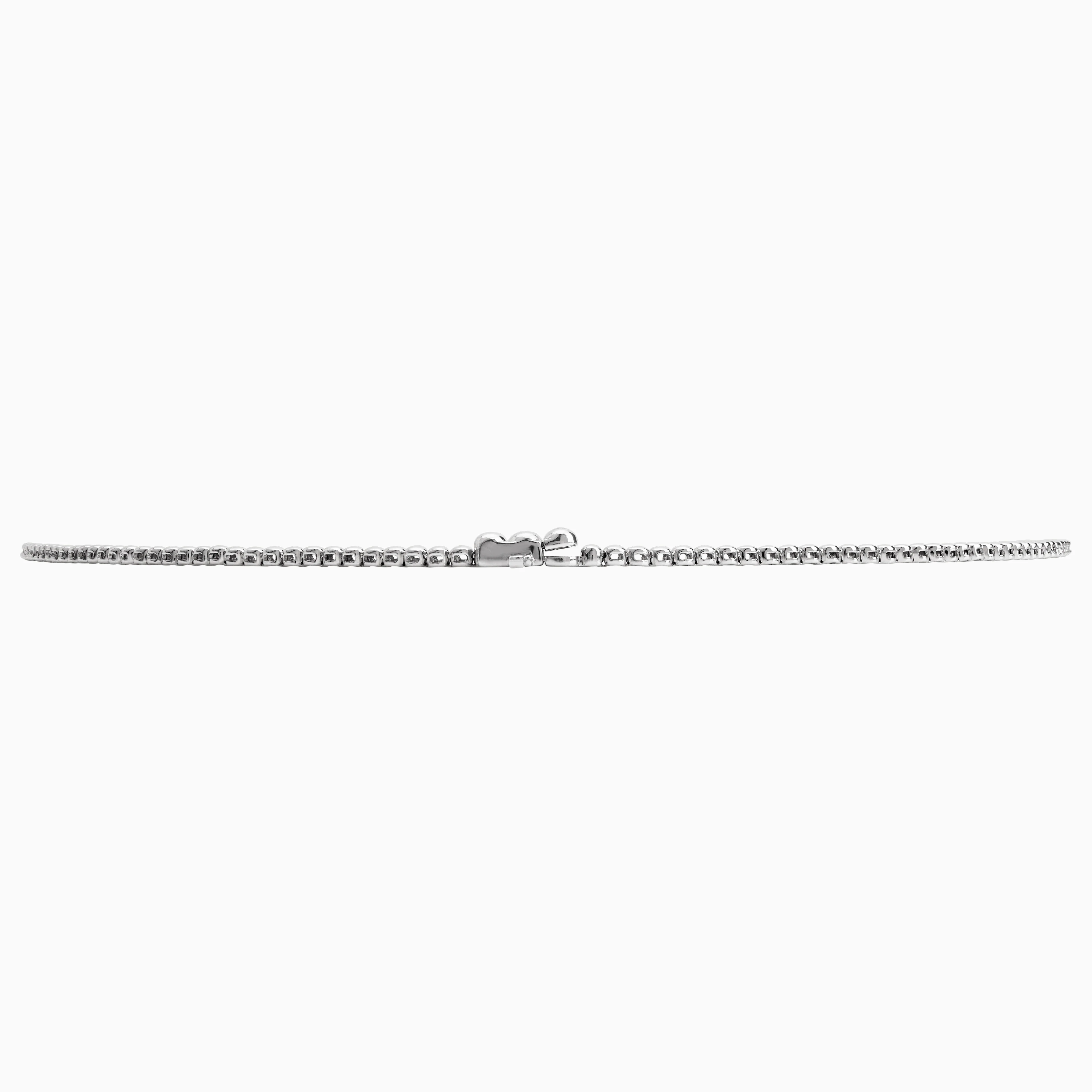 White Gold Necklace with Square Baguette and Round Diamonds – Carre Collection - Image 4