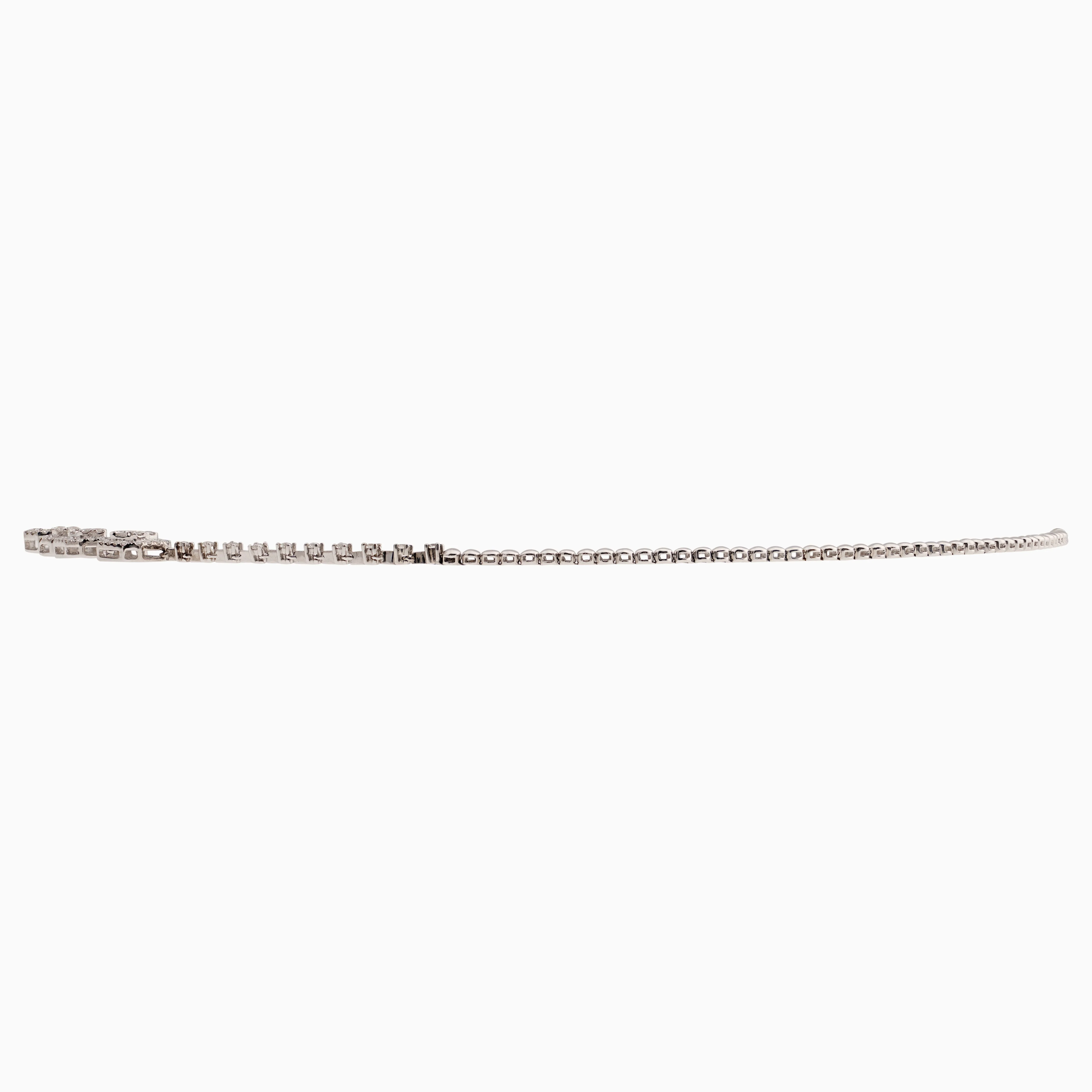 18k White Gold Necklace Decorated With Natural Diamonds From Carre Collection - Image 4
