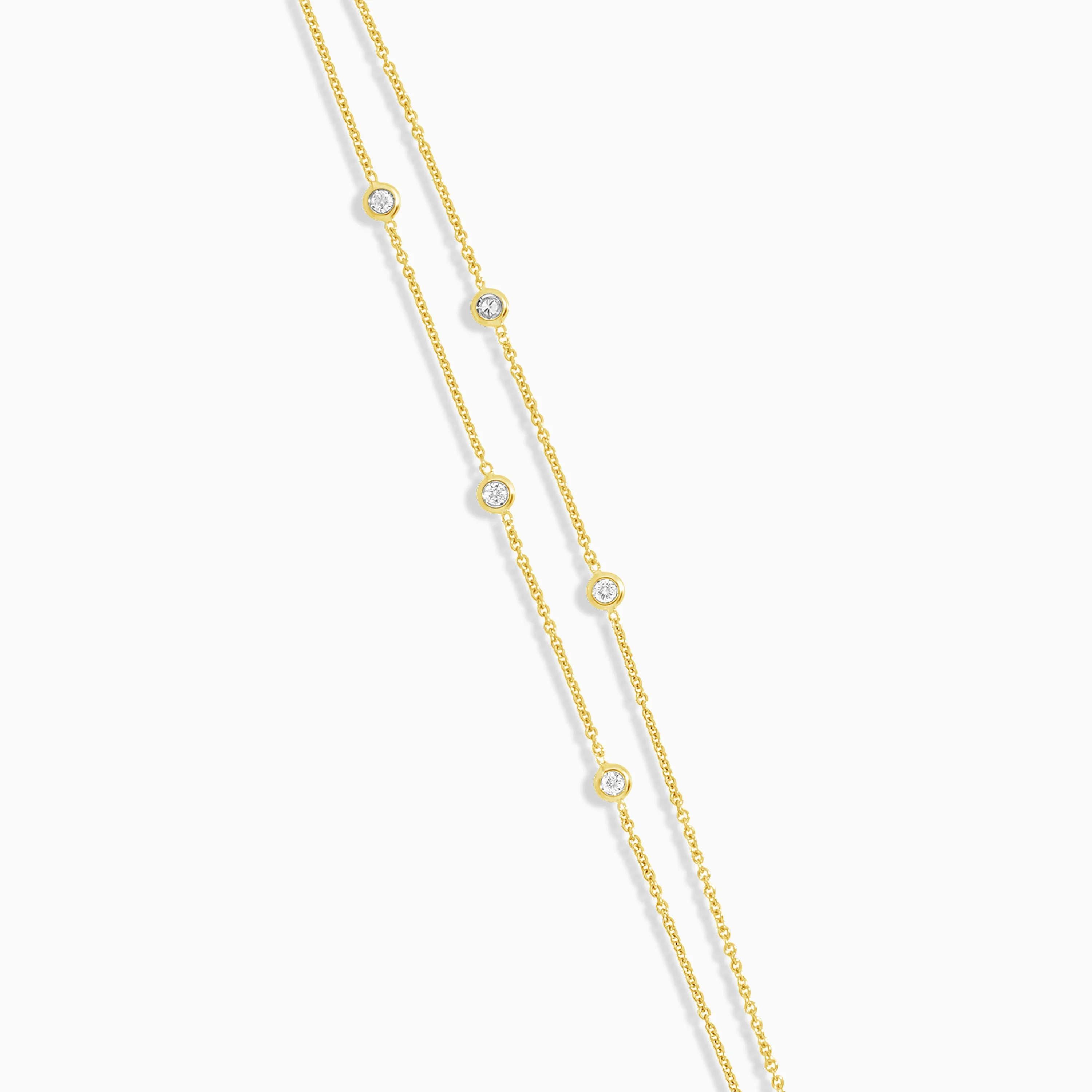 chic 2 layers 18k yellow gold diamond anklet | Trendy collection - Image 3