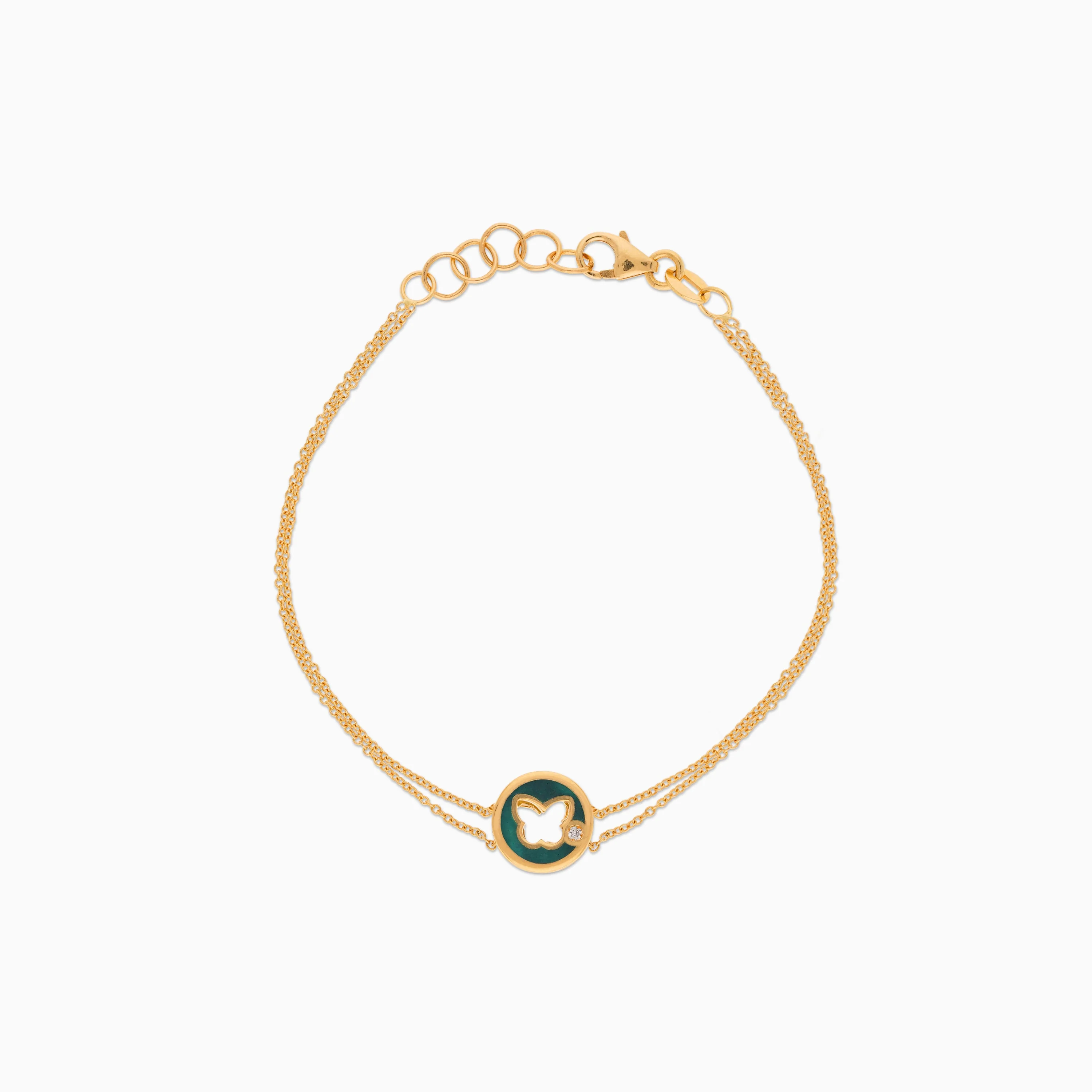 18k yellow gold Kids Diamond Bracelet - Image 3